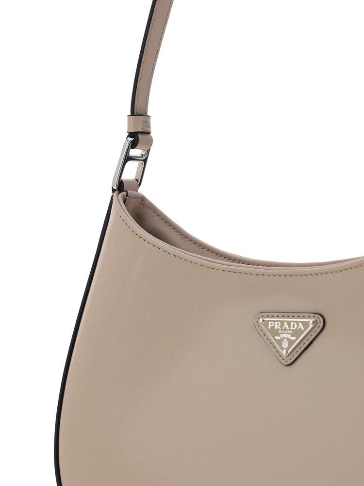 Prada Cleo Logo Plaque Shoulder Bag