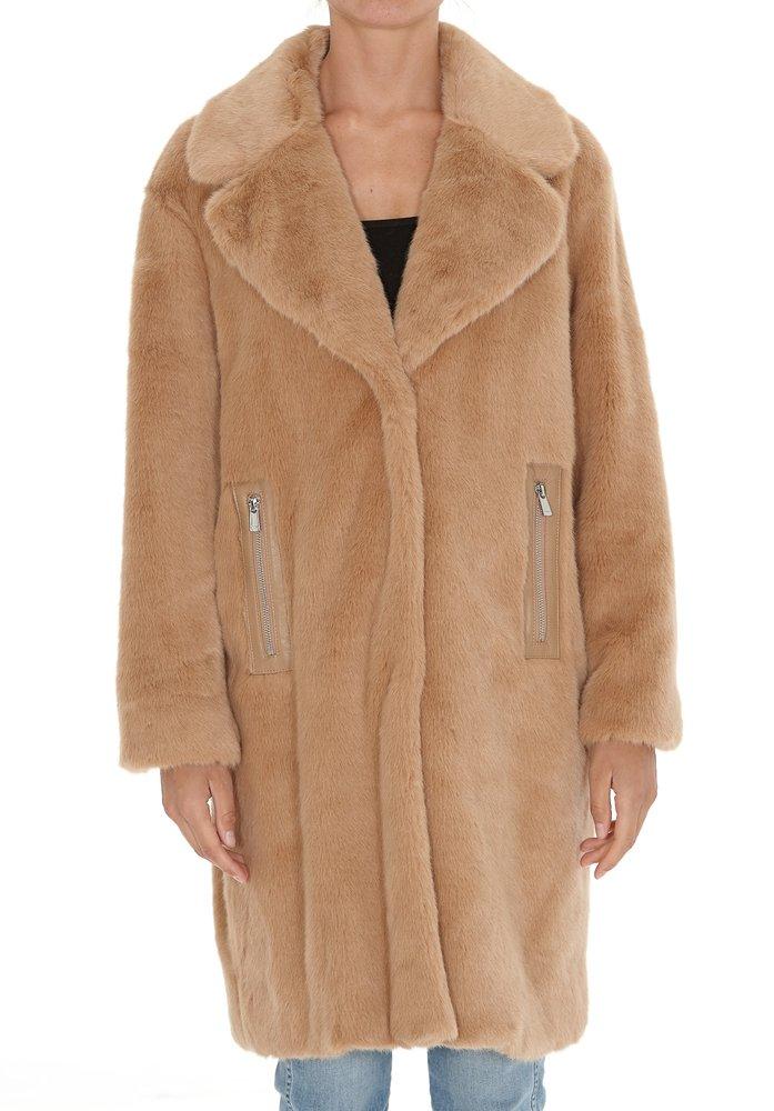 Pink Faux-Fur Oversize Coat