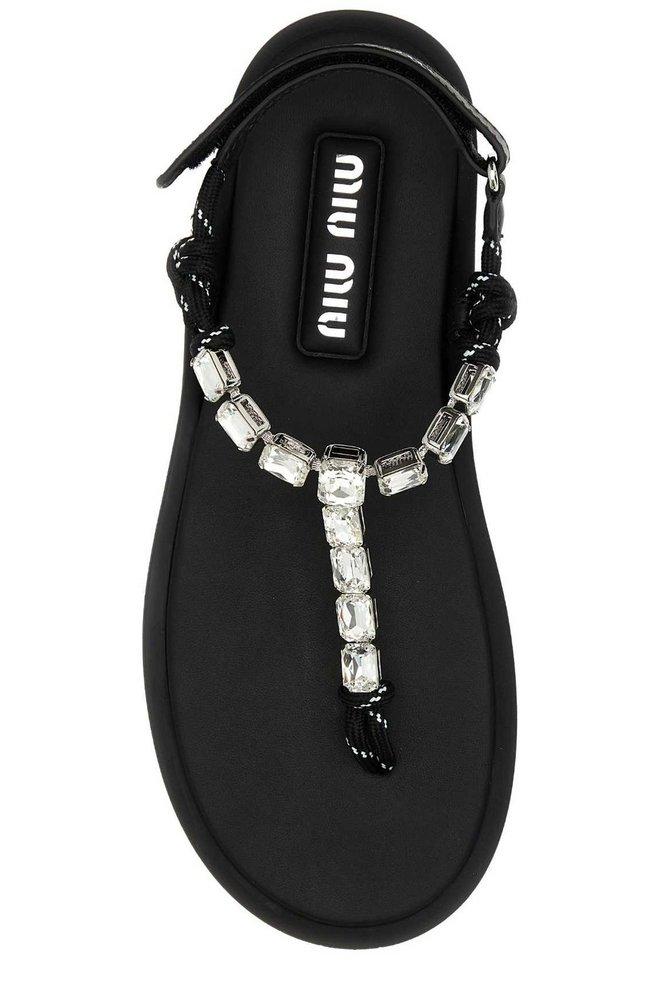 Miu Miu Embellished Thong Sandals