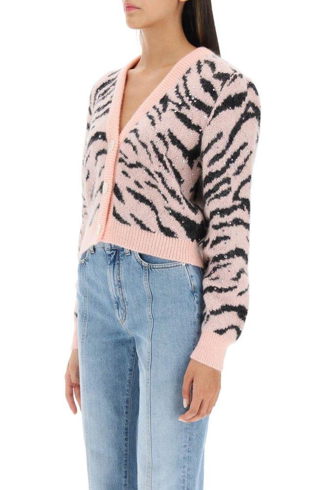 Alessandra Rich Sequin-Embellished Cropped Cardigan