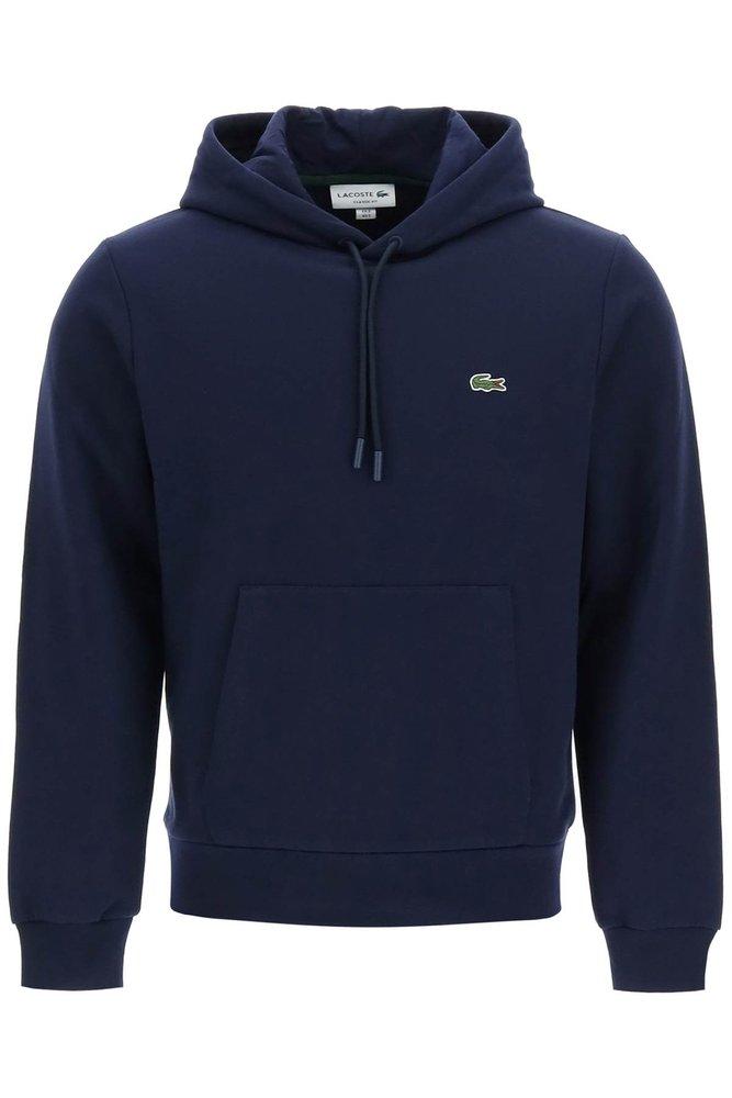 Lacoste Logo Embroidered Drawstring Hoodie