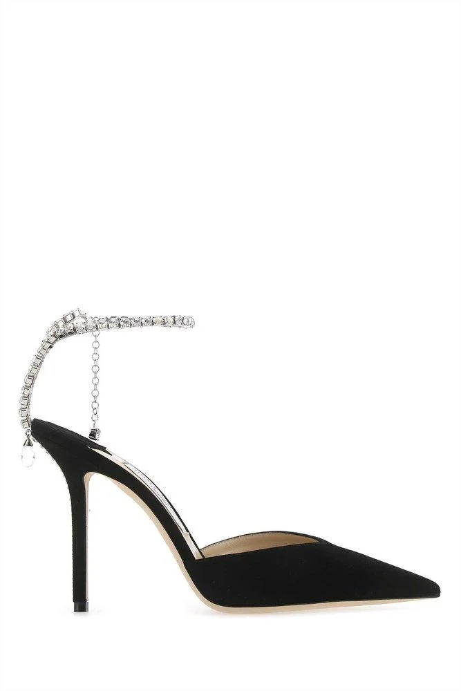 Saeda 100 Crystal-Embellished Suede Pumps