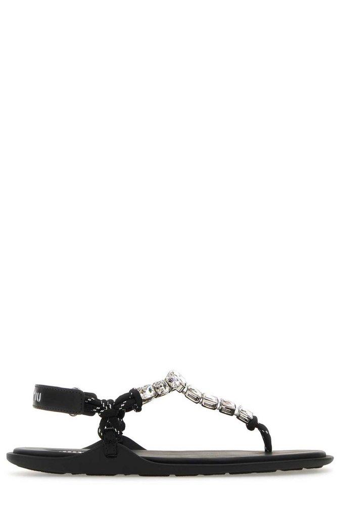 Miu Miu Embellished Thong Sandals