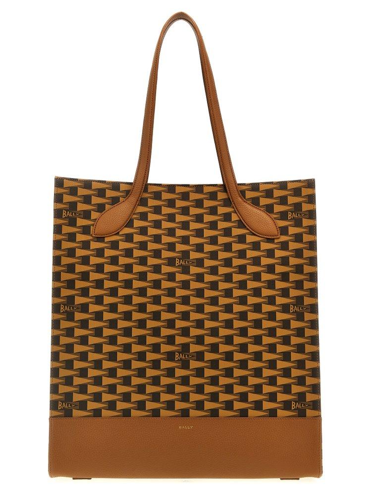 Bally Pennant Logo Printed Tote Bag