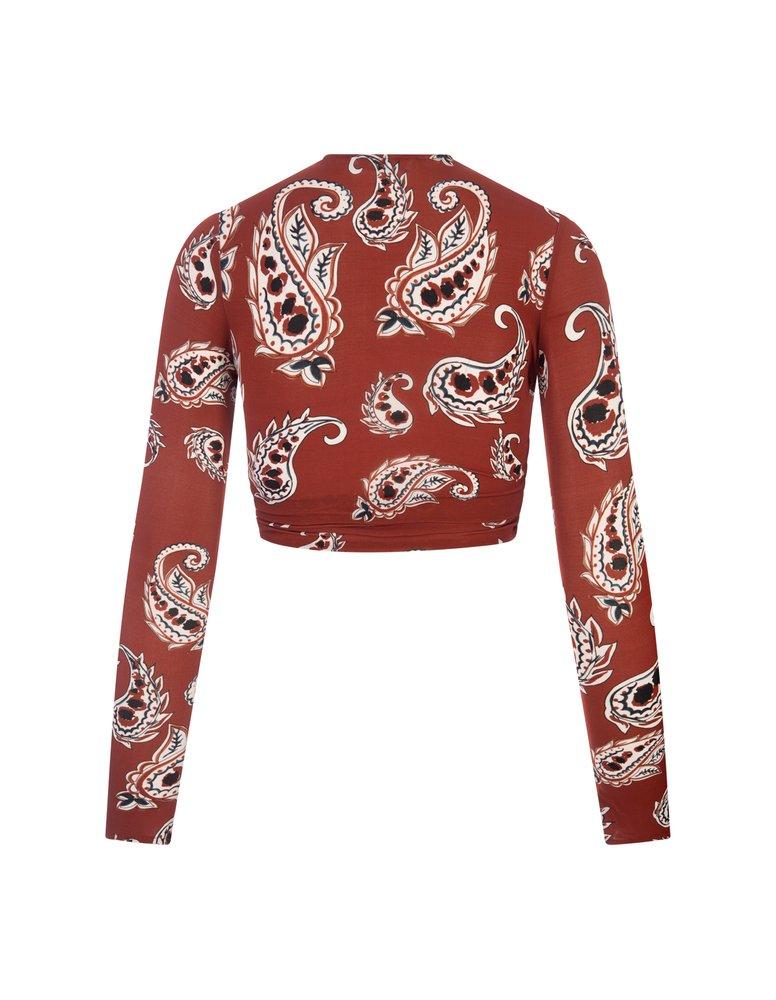 Paco Rabanne Paisley Printed Cropped Top