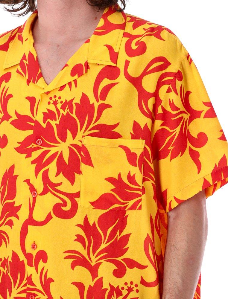 Erl Tropical Flowers Short-Sleeved Buttoned Shirt