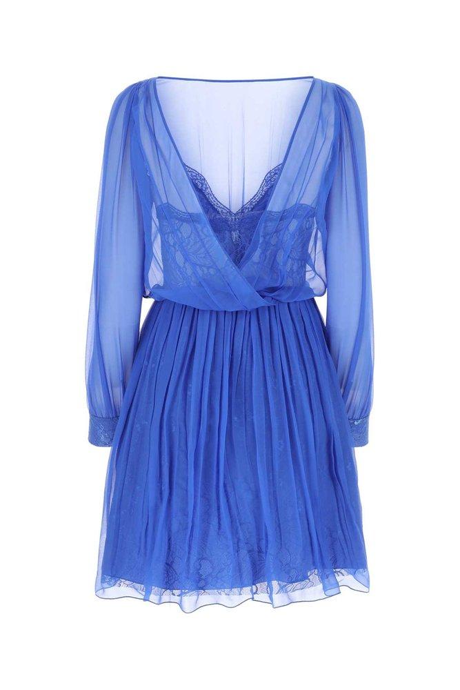 Alberta Ferretti Layered Semi-Sheer Midi Dress