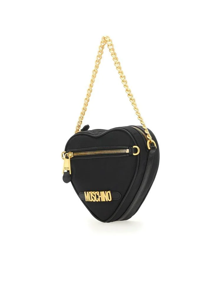 Moschino Logo Plaque Heart Shape Tote Bag