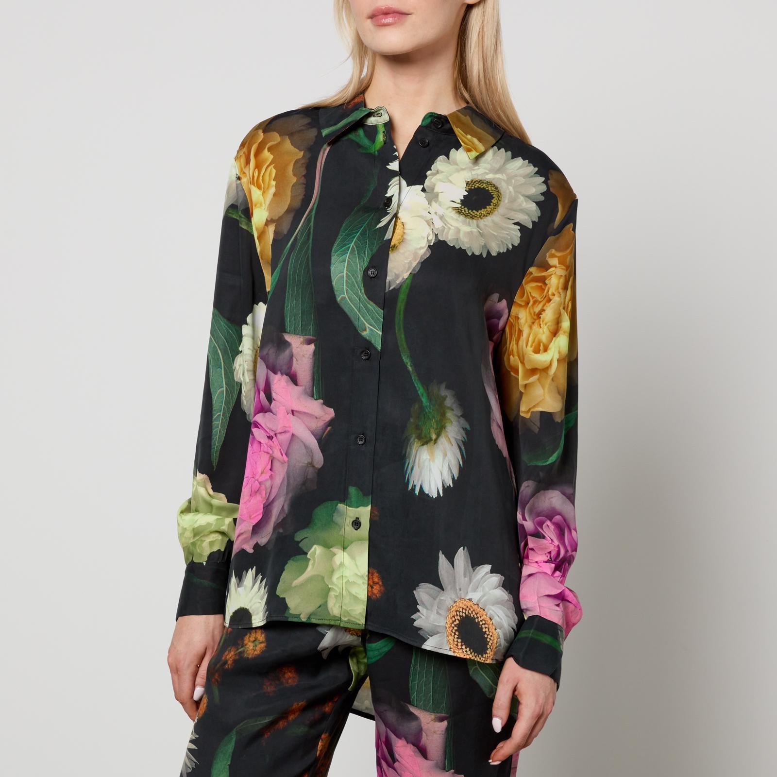 Stine Goya Wal Floral-Print Tencel™ Lyocell-Blend Shirt - XS