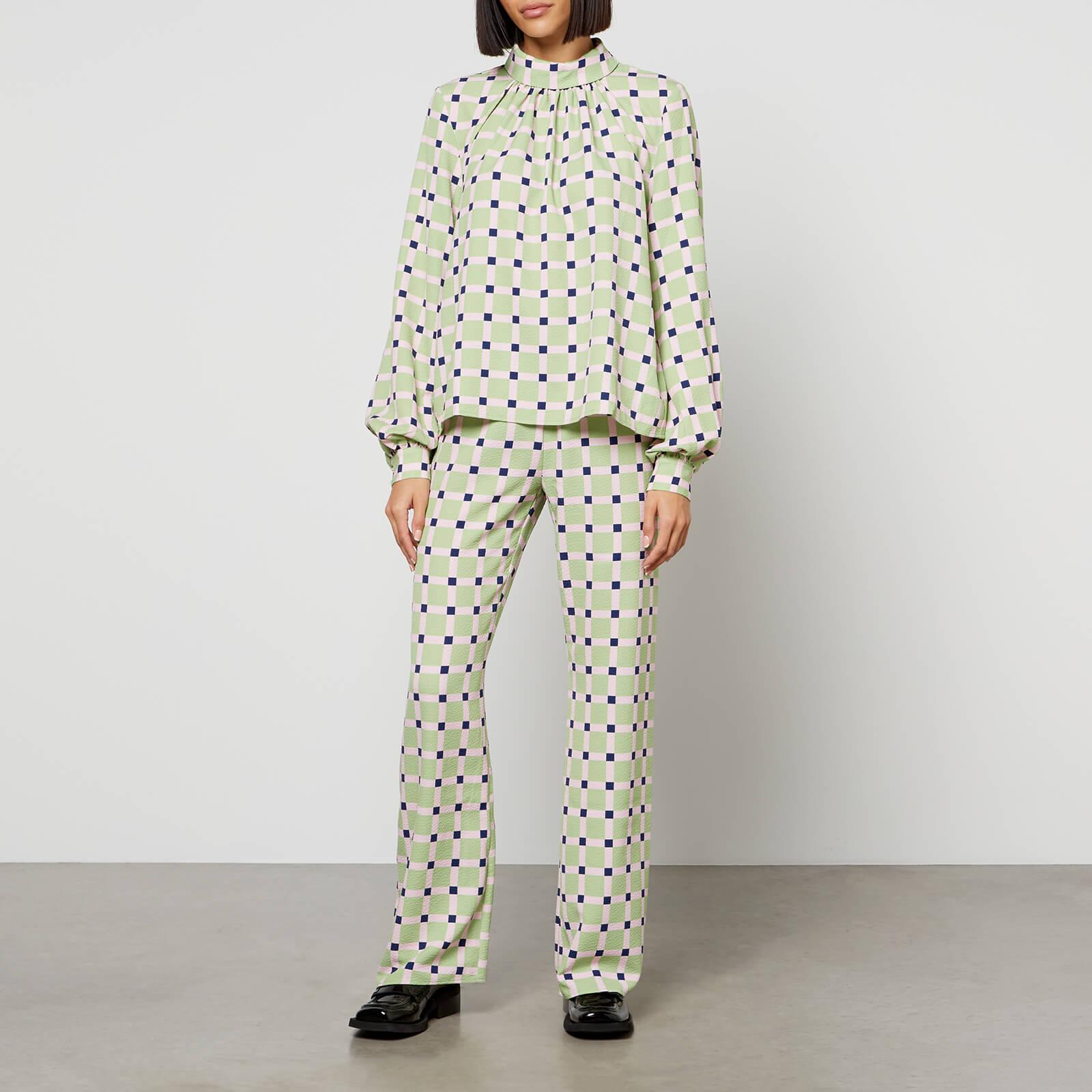 Stine Goya Mark Checked Recycled Stretch-Cloqué Trousers - XS