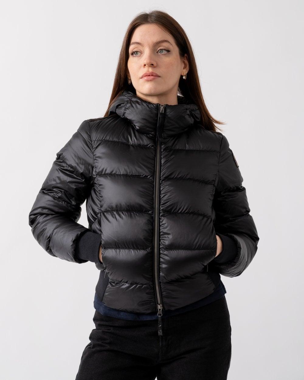 Mariah Womens Hooded Down Bomber Jacket