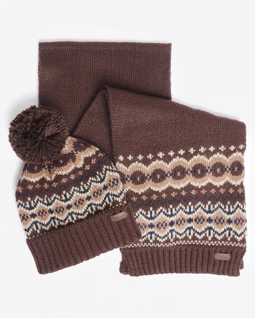 Mens Fairisle Beanie & Scarf Gift Set