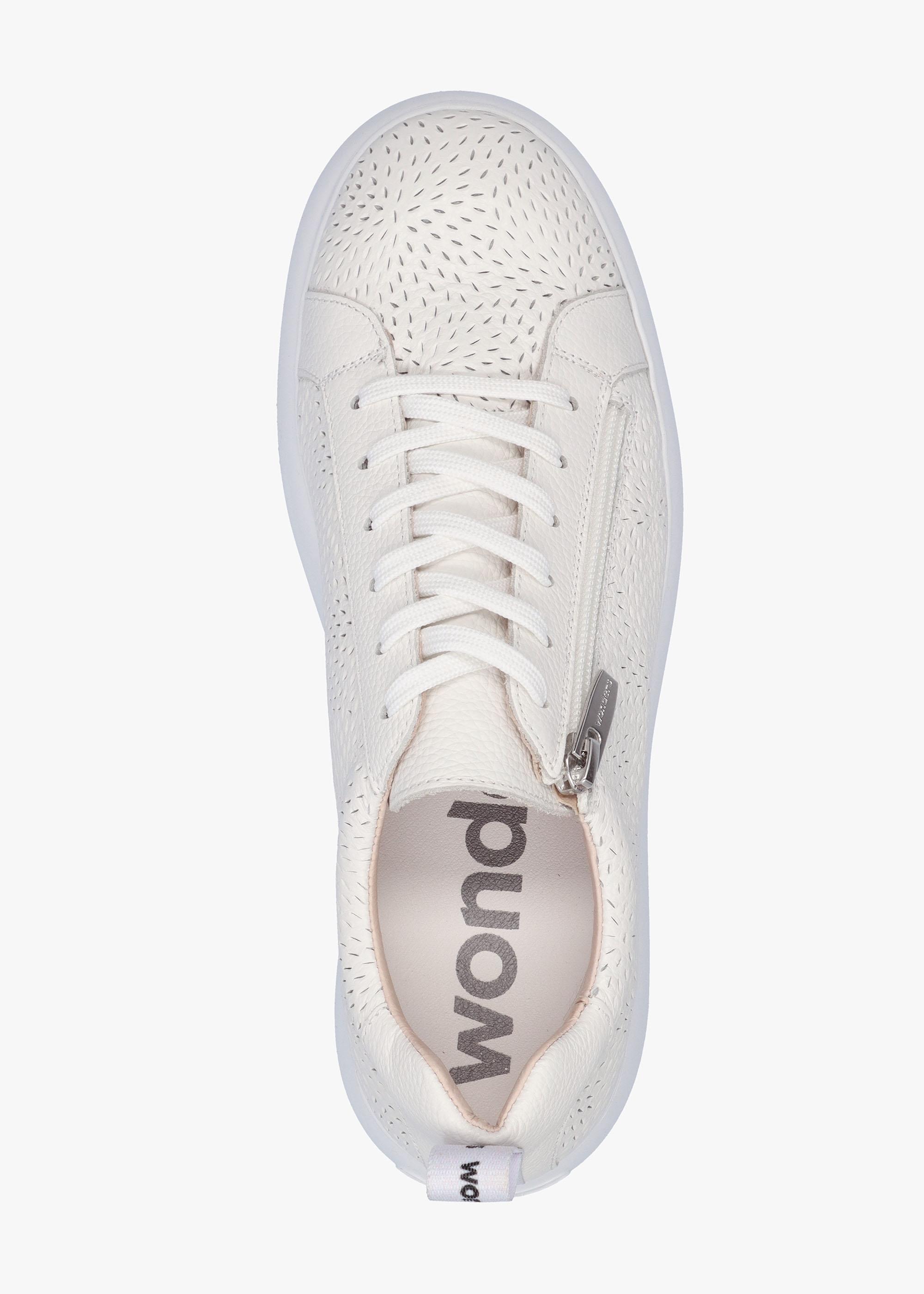 Woperf Off White Leather Perforated Trainers