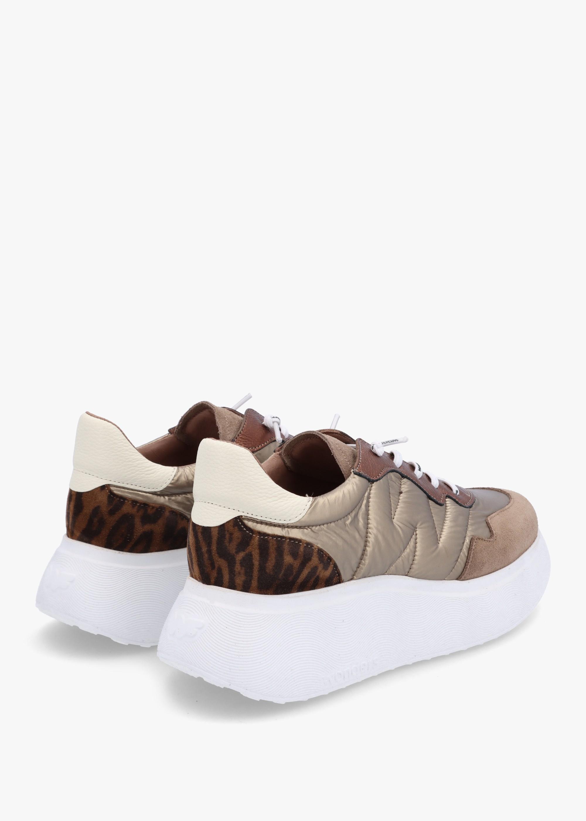 Roma Taupe Mixed Textile Chunky Trainers