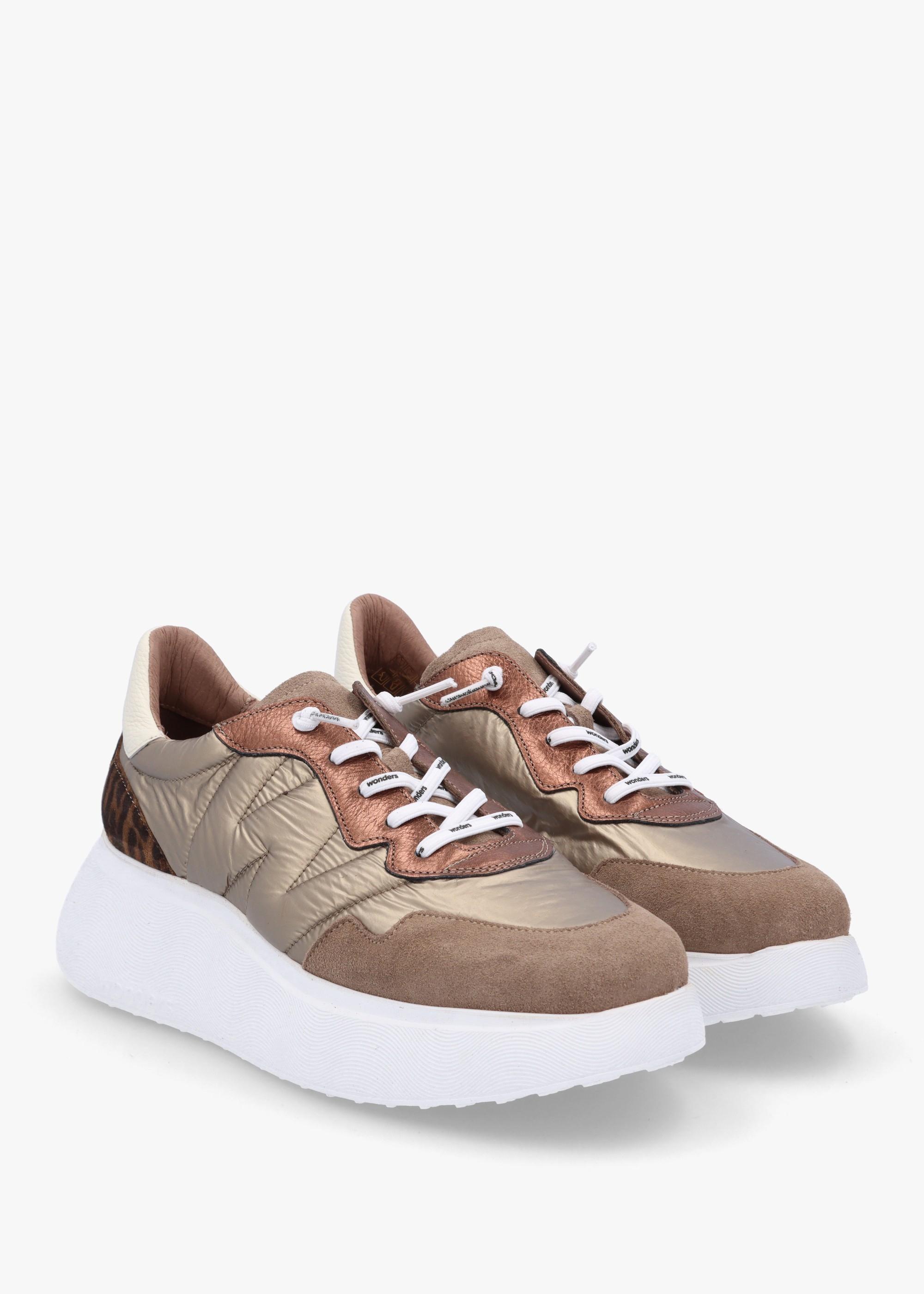 Roma Taupe Mixed Textile Chunky Trainers