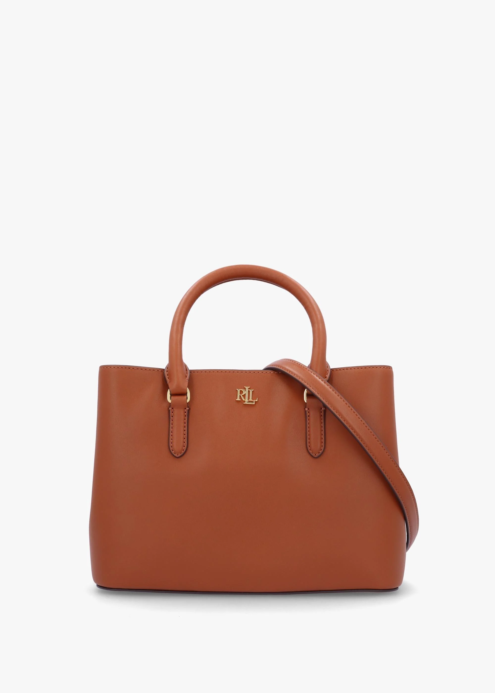 Marcy 26 Lauren Tan Leather Satchel Bag