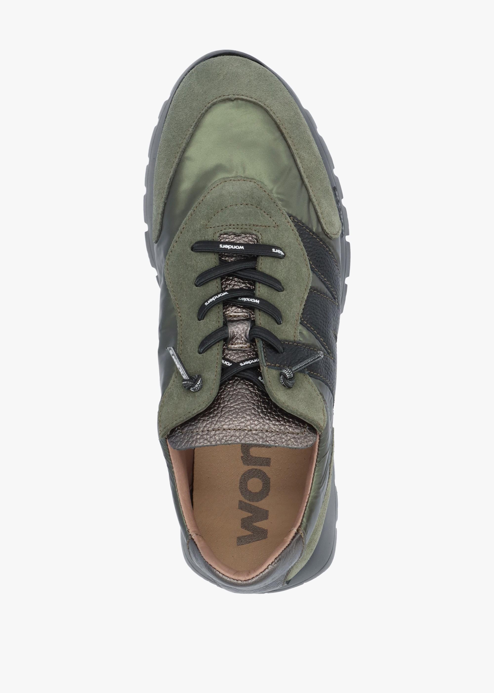 Oslo Khaki Metallic Suede & Nylon Trainers