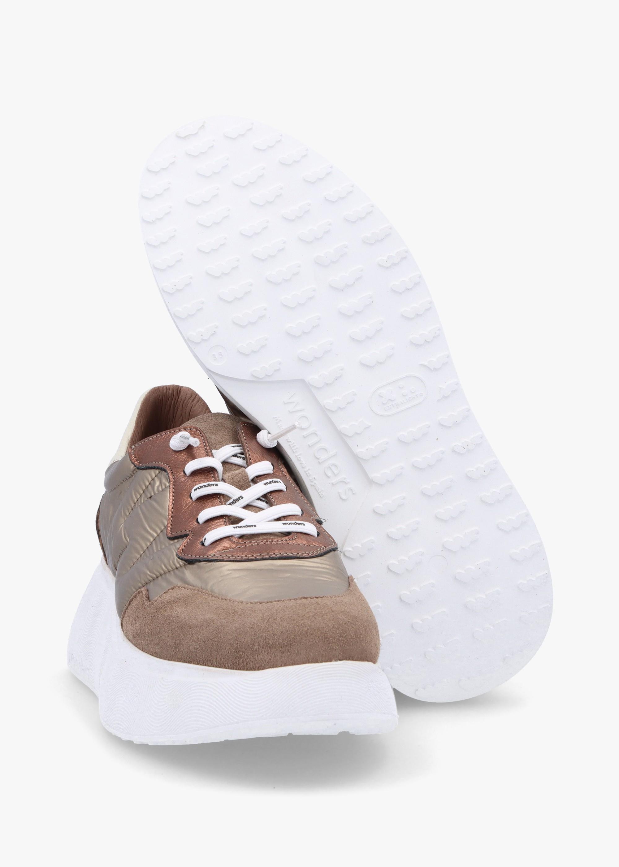 Roma Taupe Mixed Textile Chunky Trainers