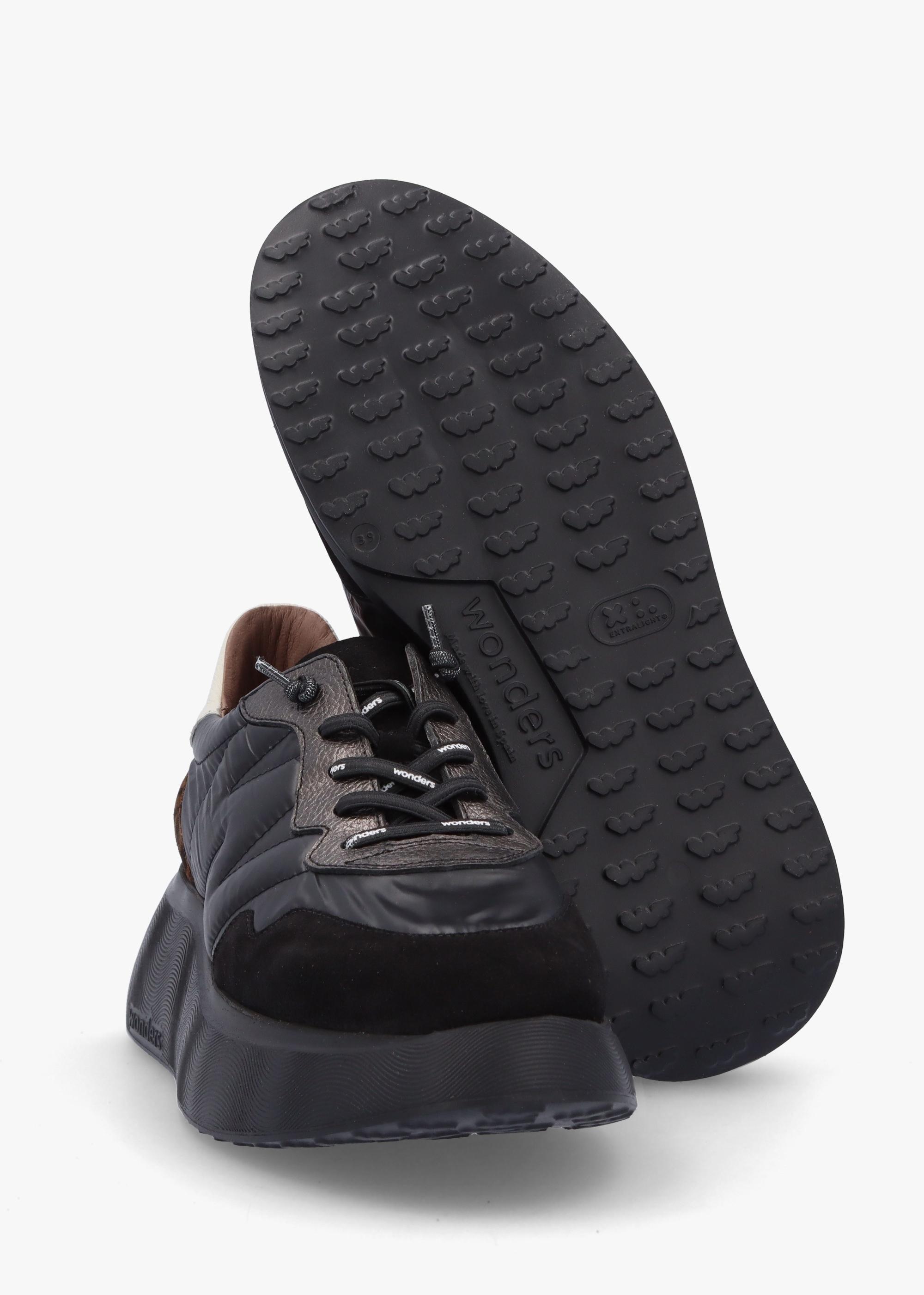 Roma Black Mixed Textile Chunky Trainers