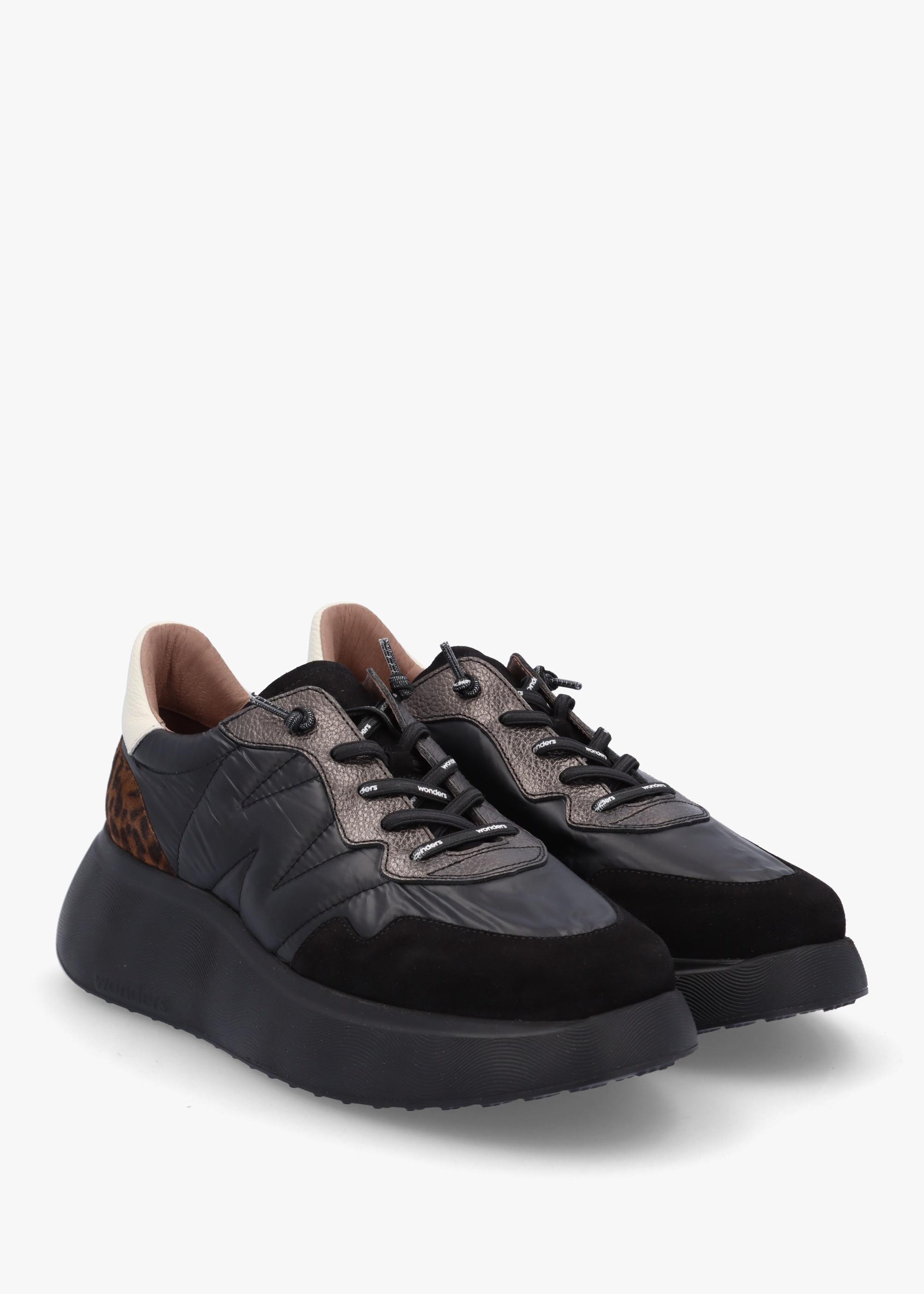 Roma Black Mixed Textile Chunky Trainers