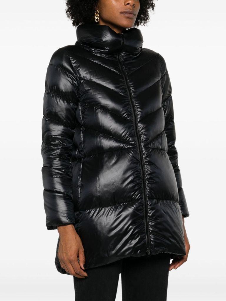 Long padded and quilted puffer jacket