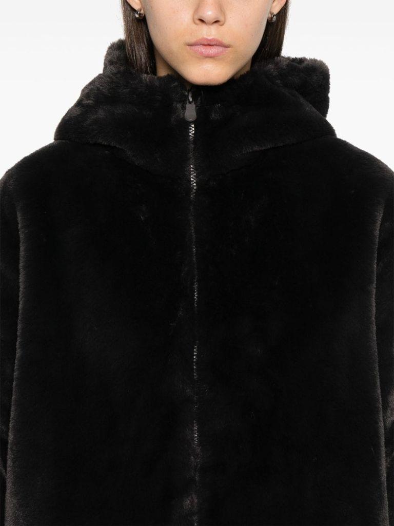 Yelena faux fur jacket with hood