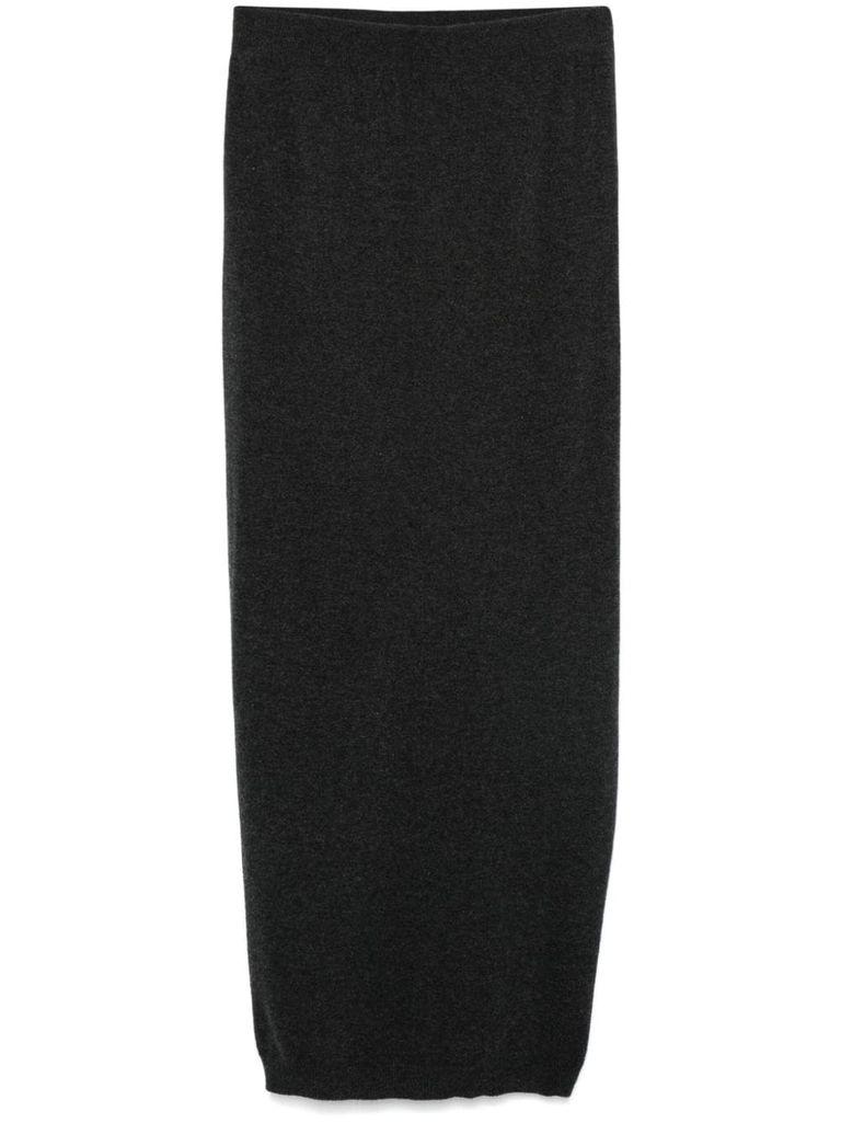 Honey long wool and cashmere skirt