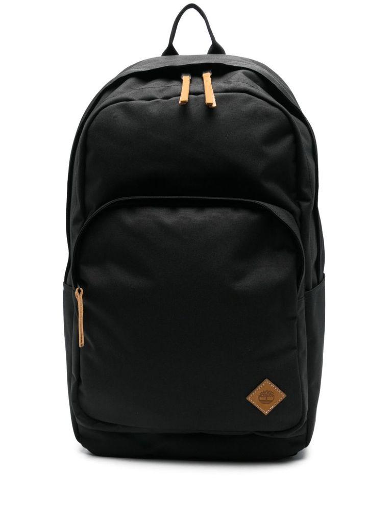 Canvas backpack with logo patch