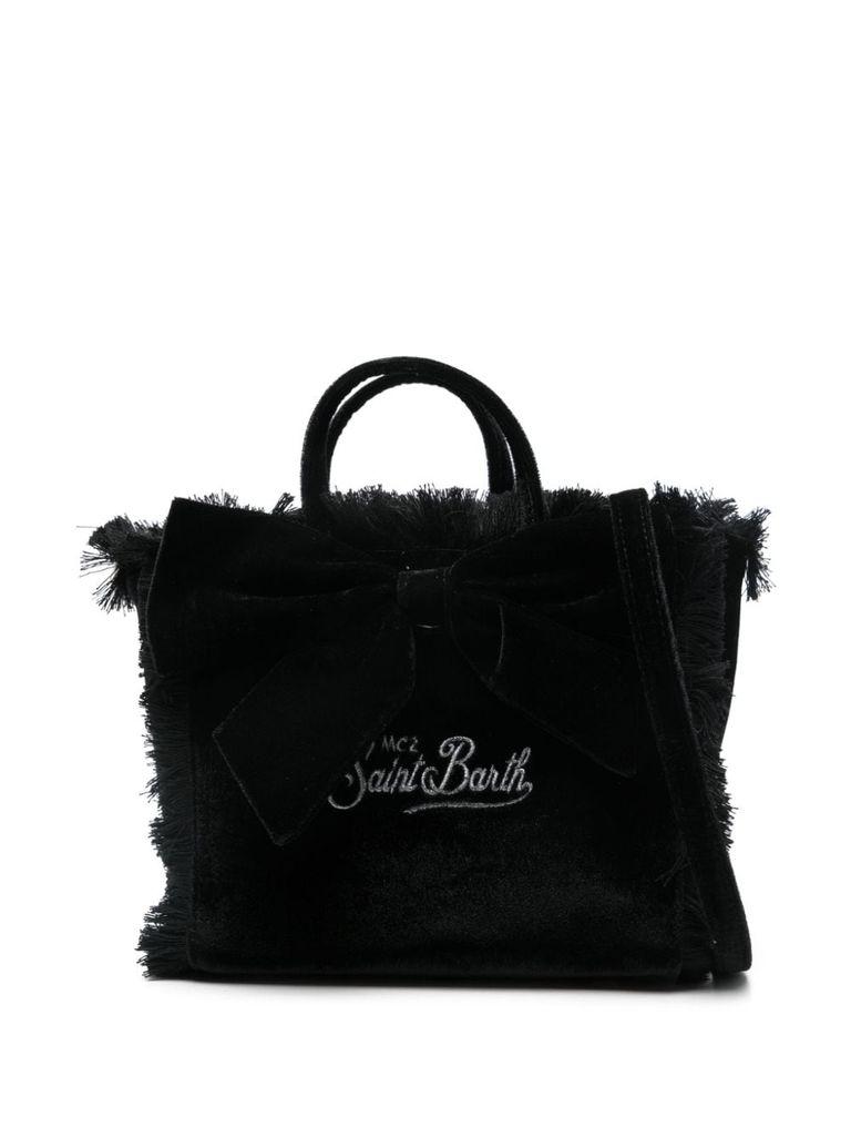 Mini Vanity handbag with fringes and logo