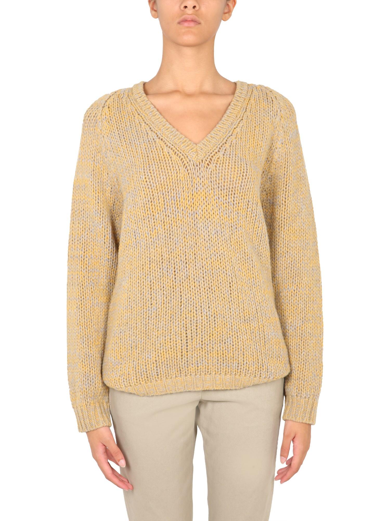 Aspesi Long-Sleeved V-Neck Knit Jumper