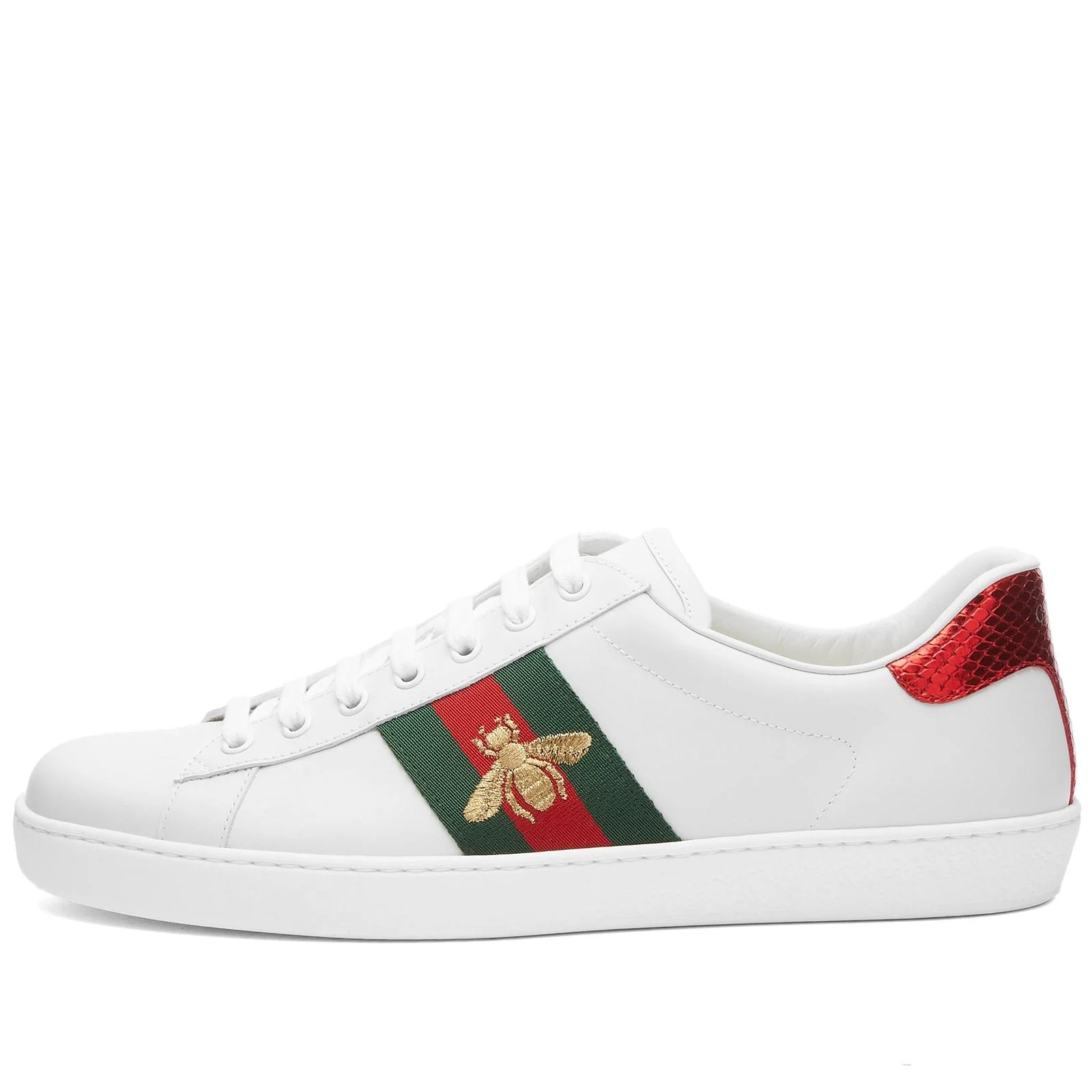 GUCCI White Multicolor Leather Sneakers for Men