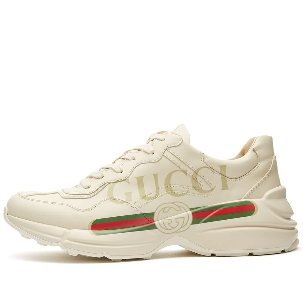 GUCCI Vintage Logo Leather Sneakers 6.5cm Heel