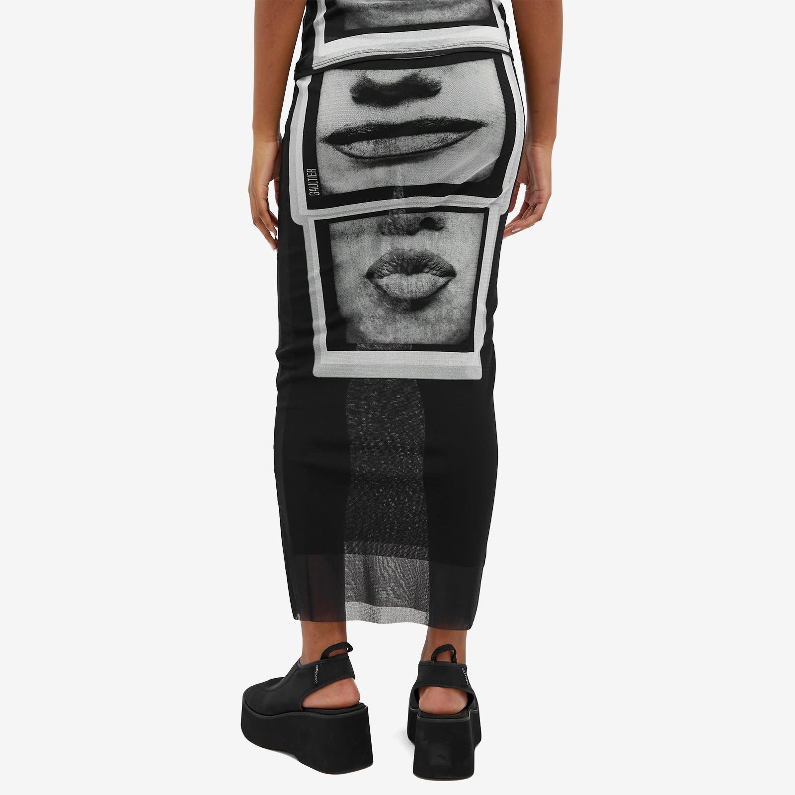 Jean Paul Gaultier Eyes & Lips Print Skirt