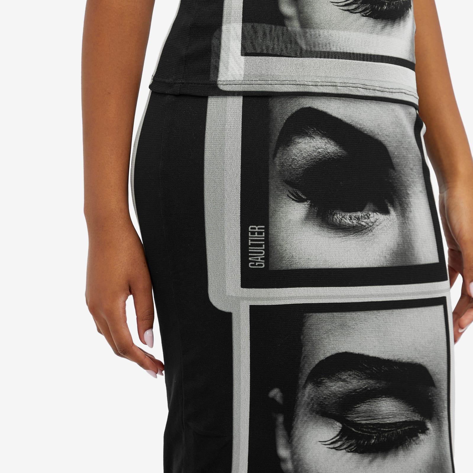 Jean Paul Gaultier Eyes & Lips Print Skirt