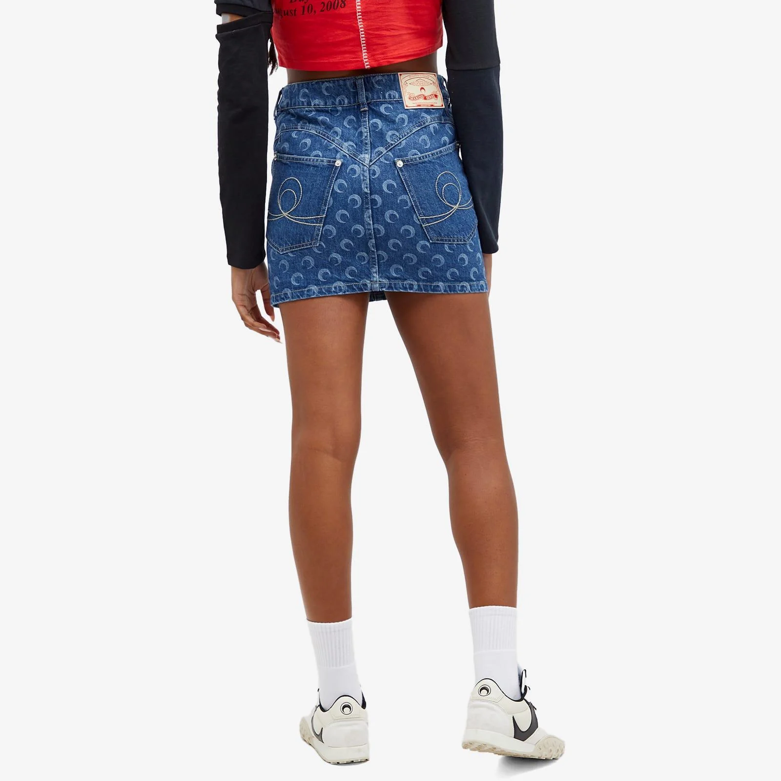 Marine Serre Deadstock Denim Mini Skirt