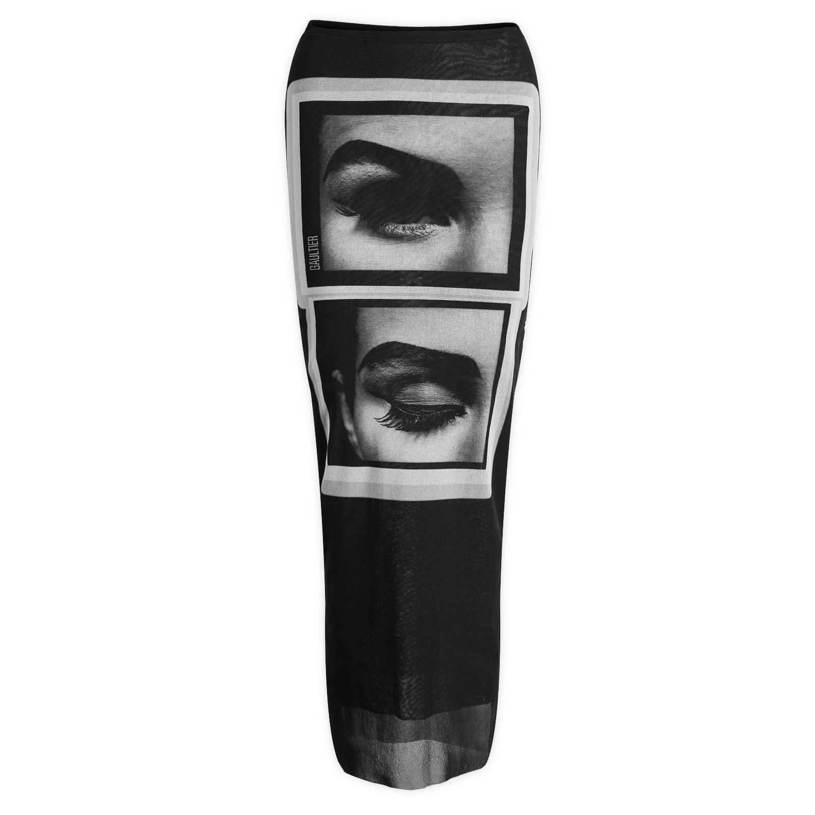 Jean Paul Gaultier Eyes & Lips Print Skirt