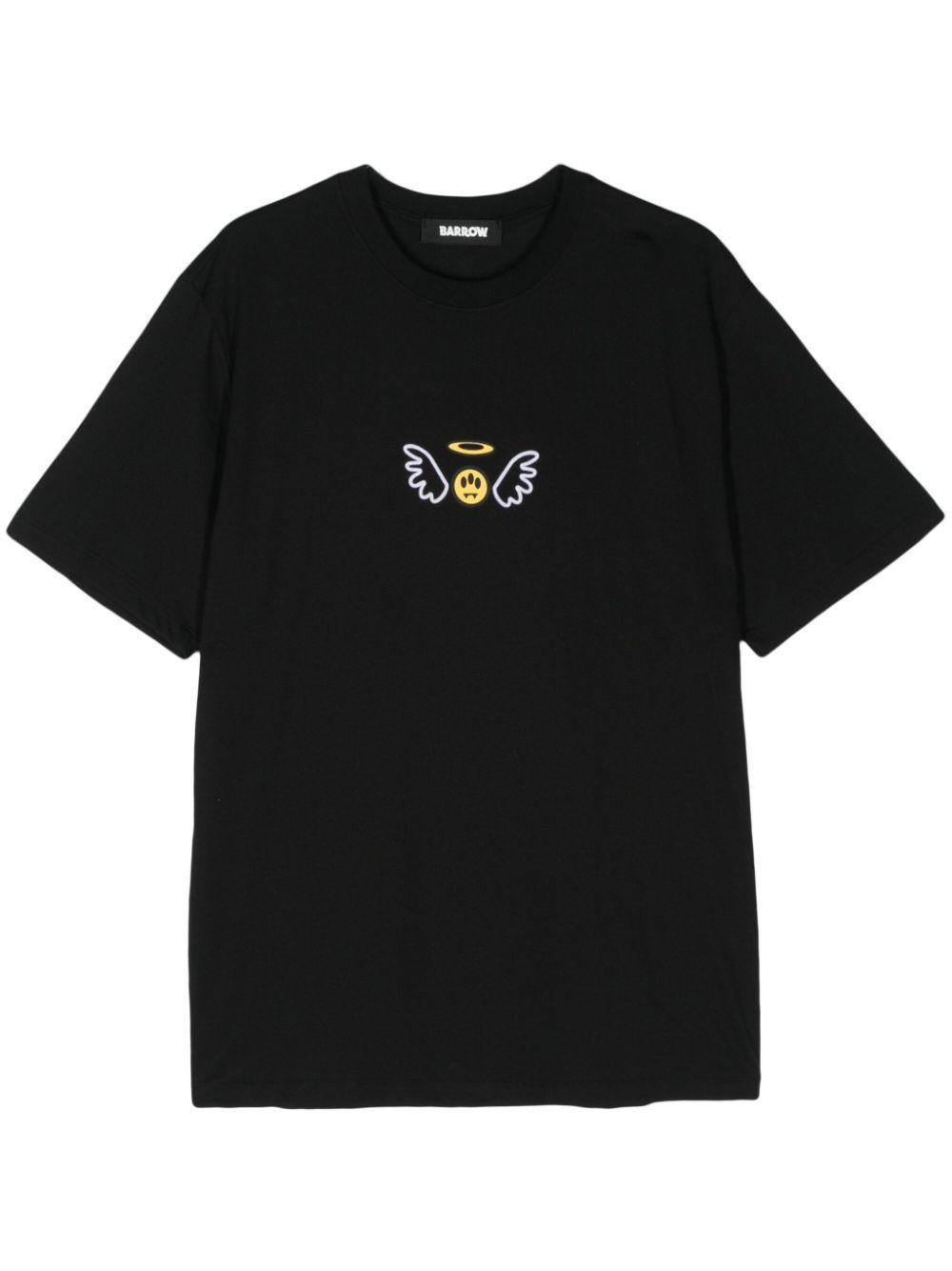 logo-flocked T-shirt