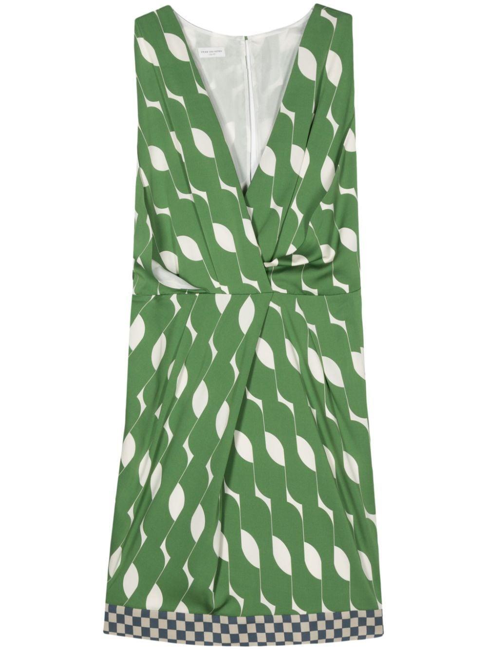 graphic-print midi dress