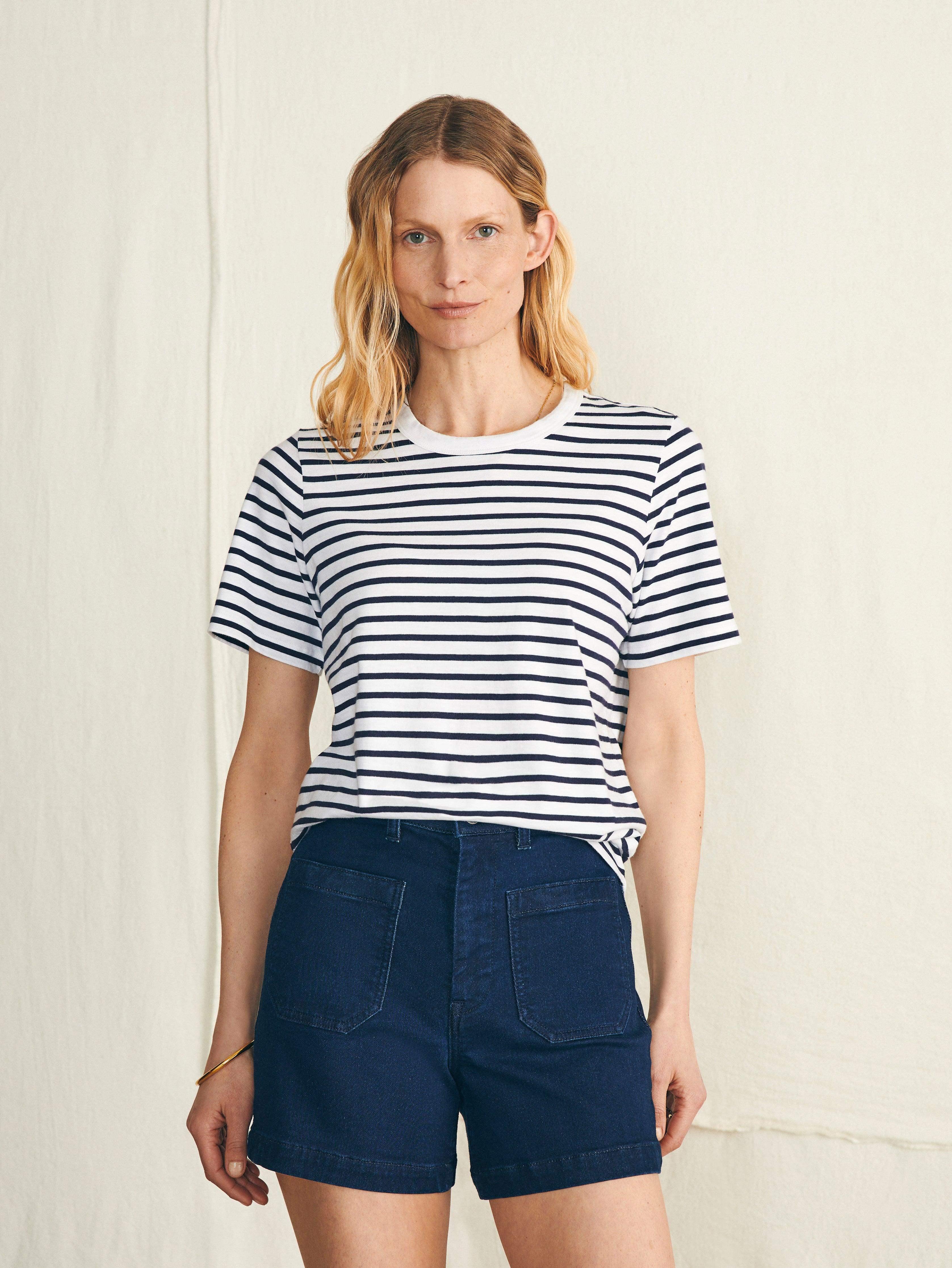 Sunwashed Crew Tee - Regatta Stripe