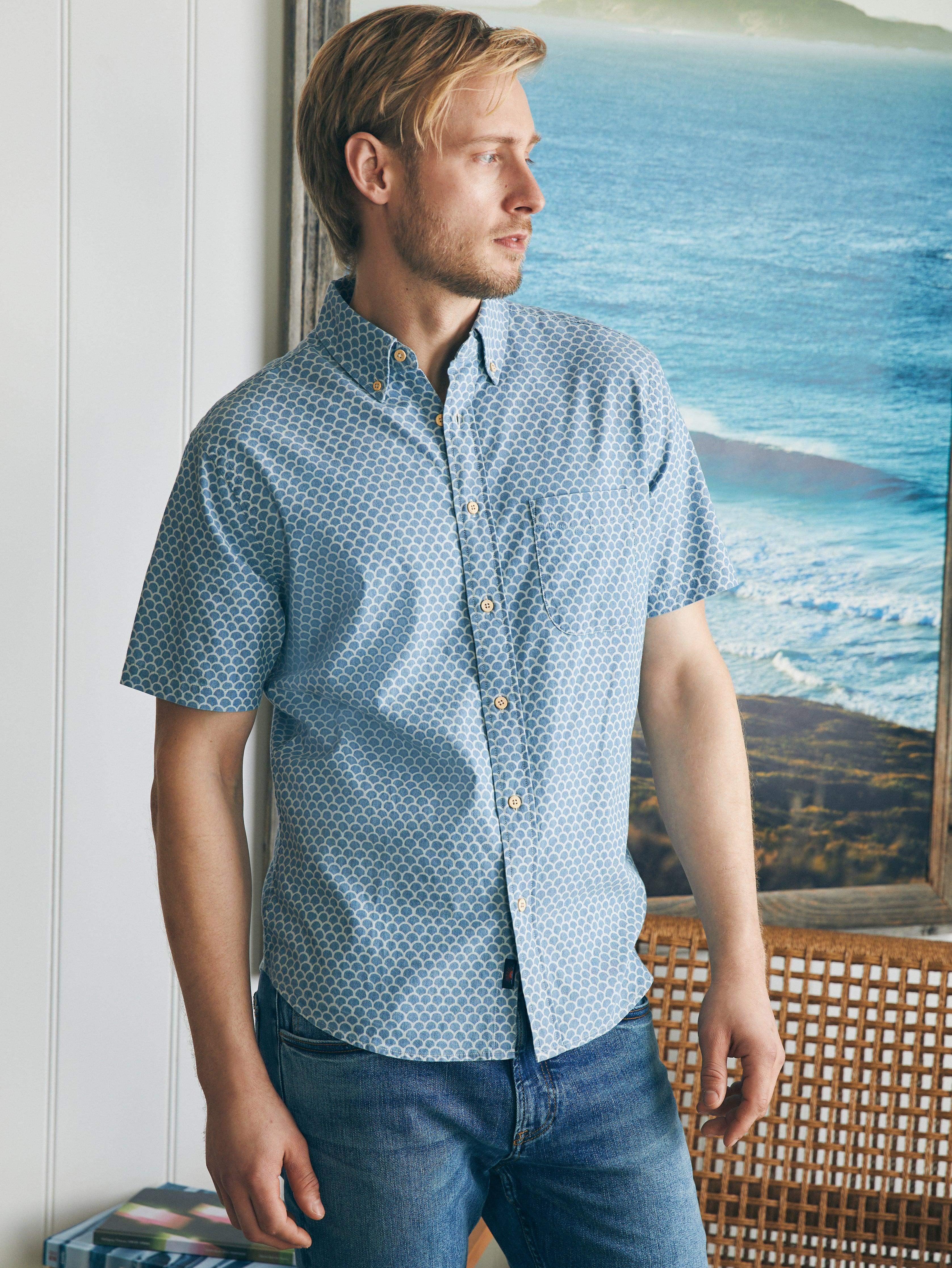 Short-Sleeve Stretch Playa Shirt - Fishscale Redux