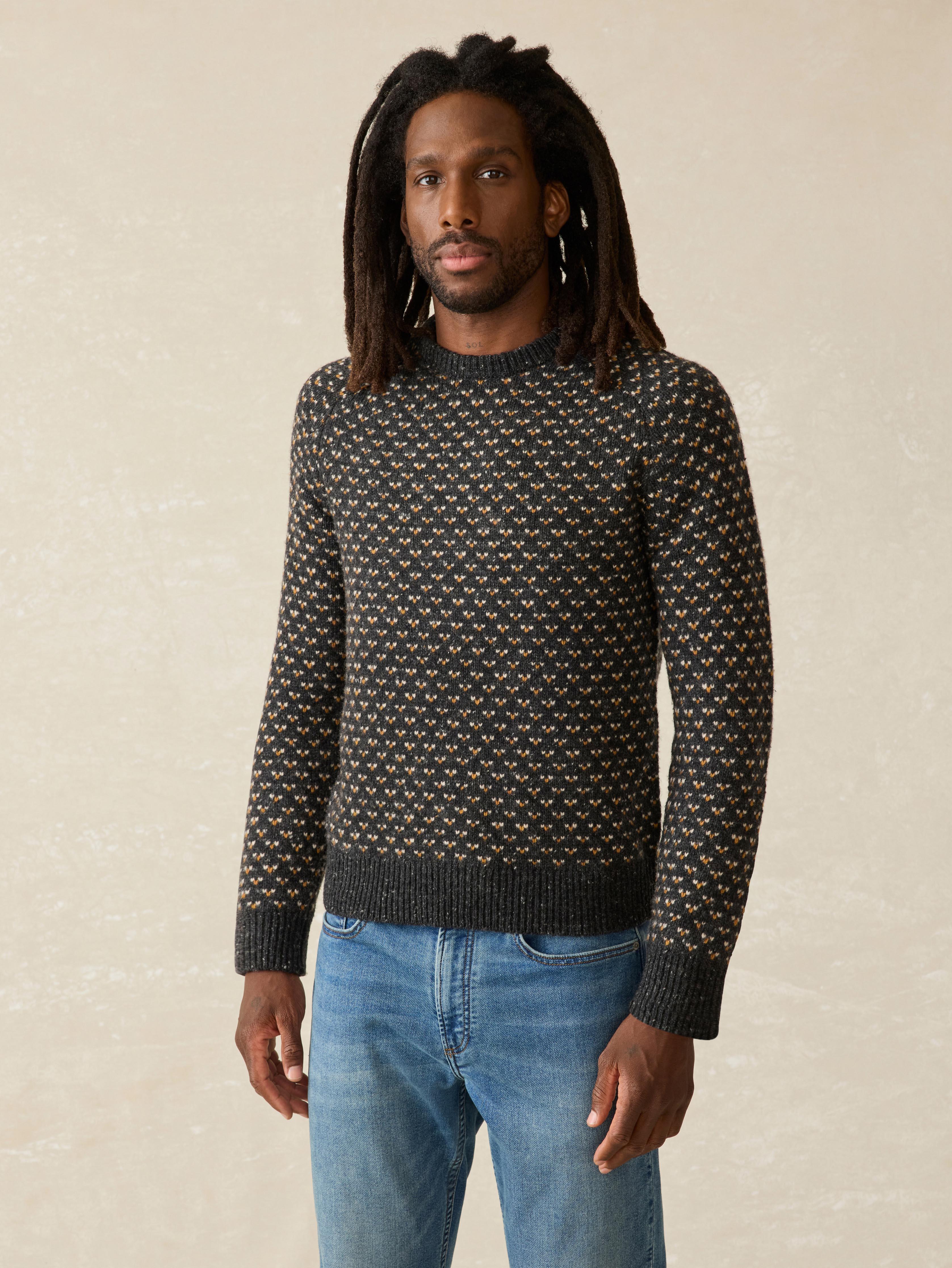 Donegal Crew Sweater - Charcoal Birdseye Marl