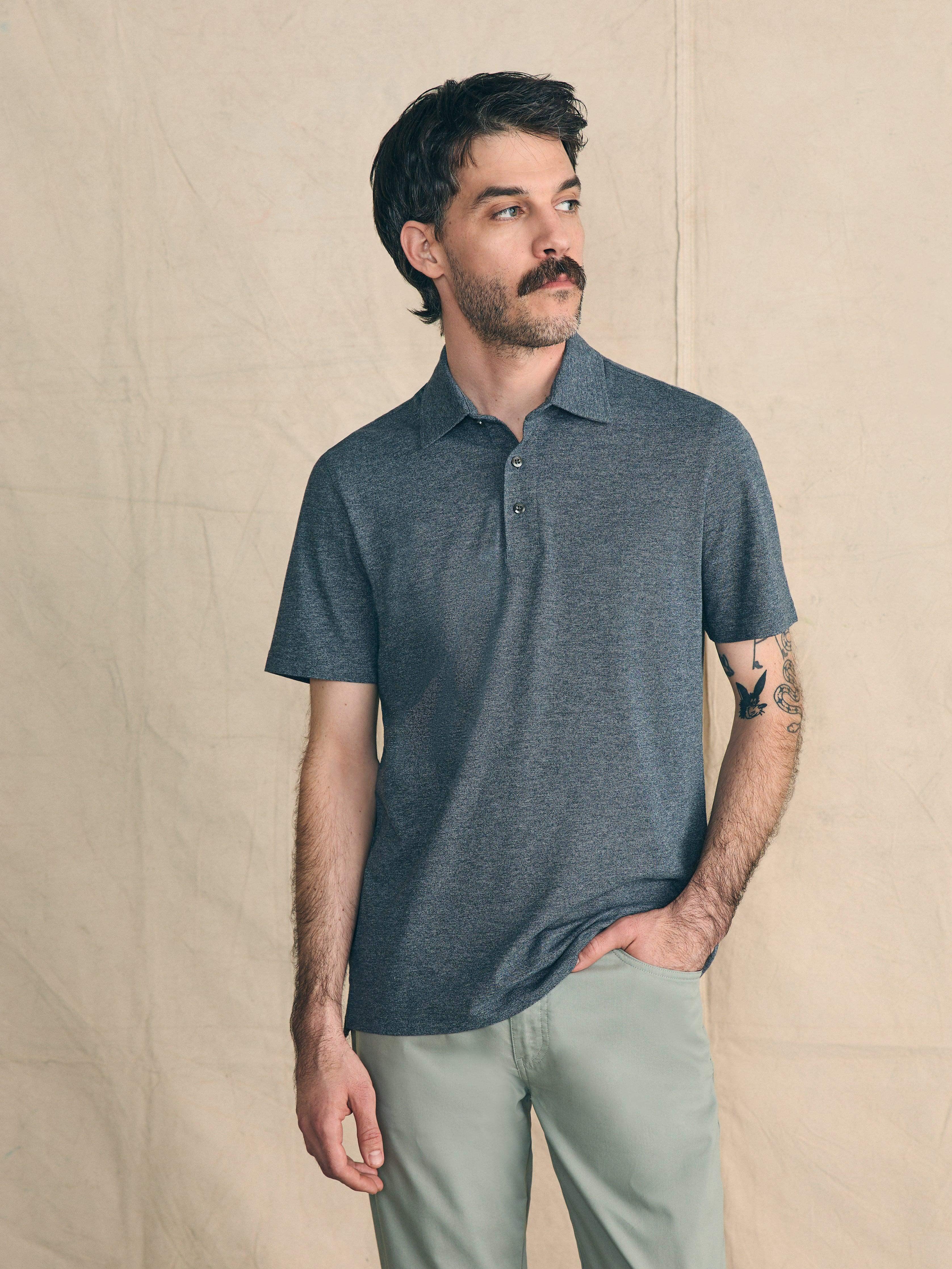 Movement™ Short-Sleeve Pique Polo Shirt - Dusty Iron Heather