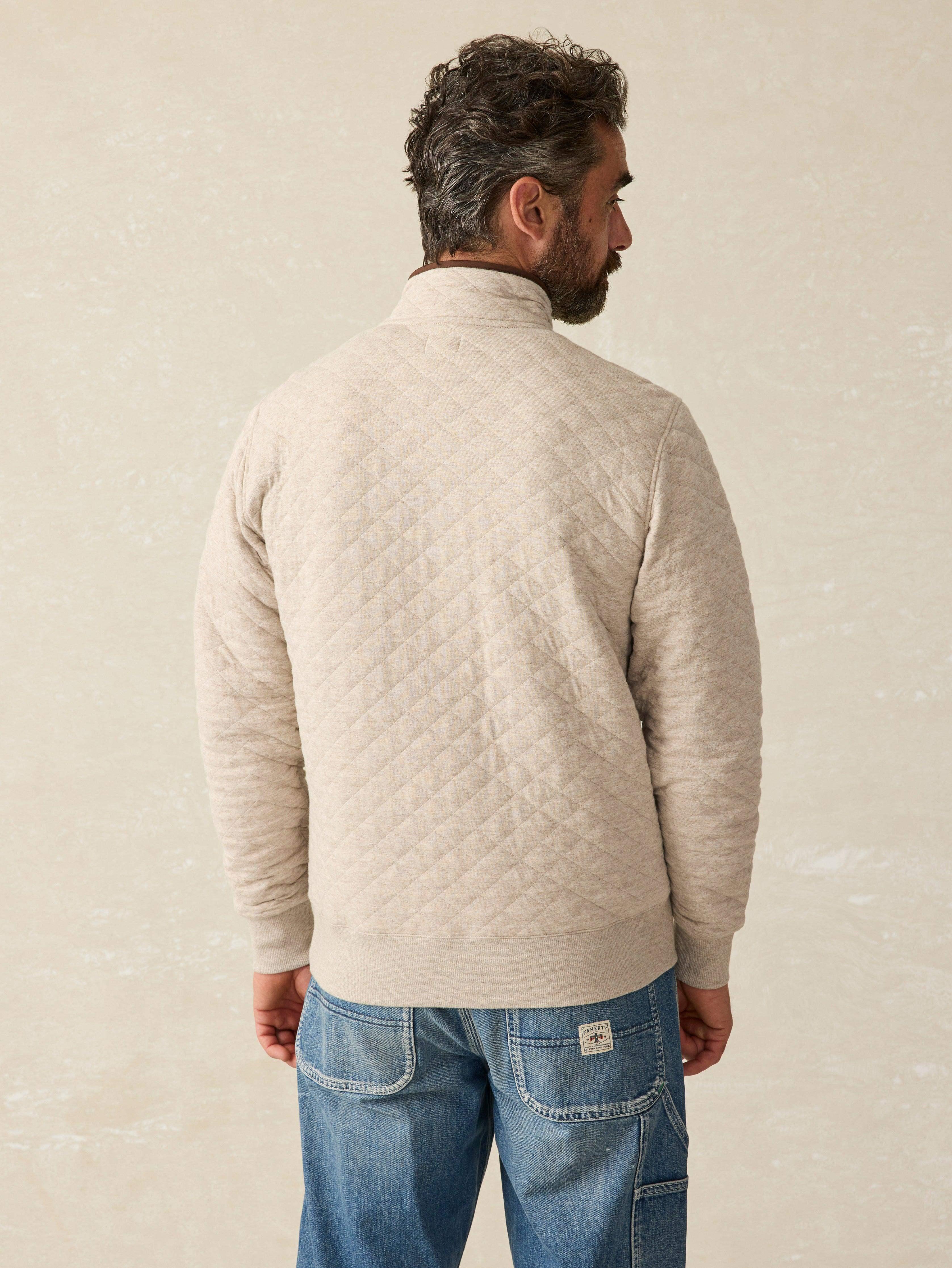 Epic Quilted Fleece Pullover - Oatmeal Melange