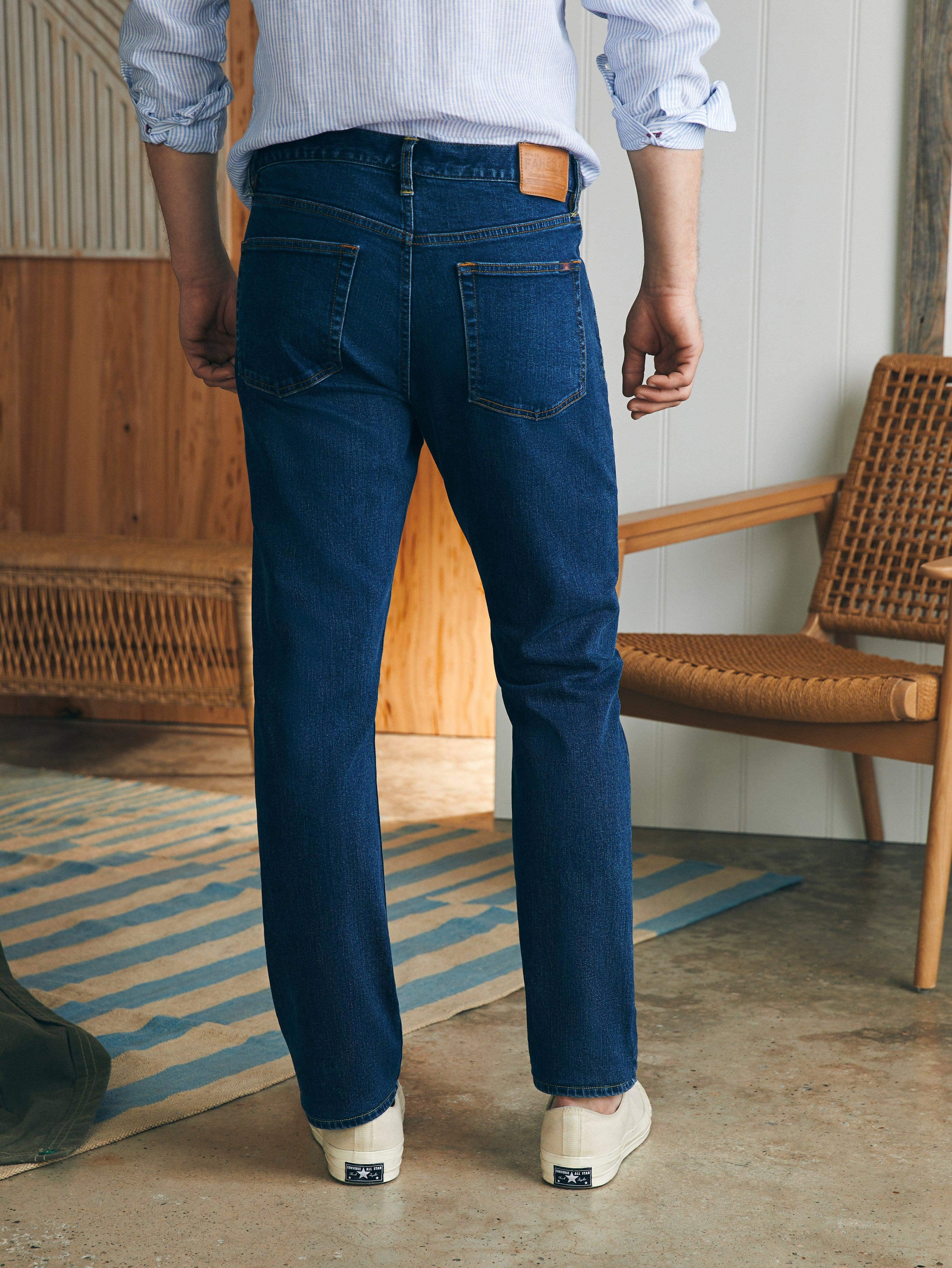 Organic Cotton Slim Straight Denim (32" Inseam) - Cove Point Wash