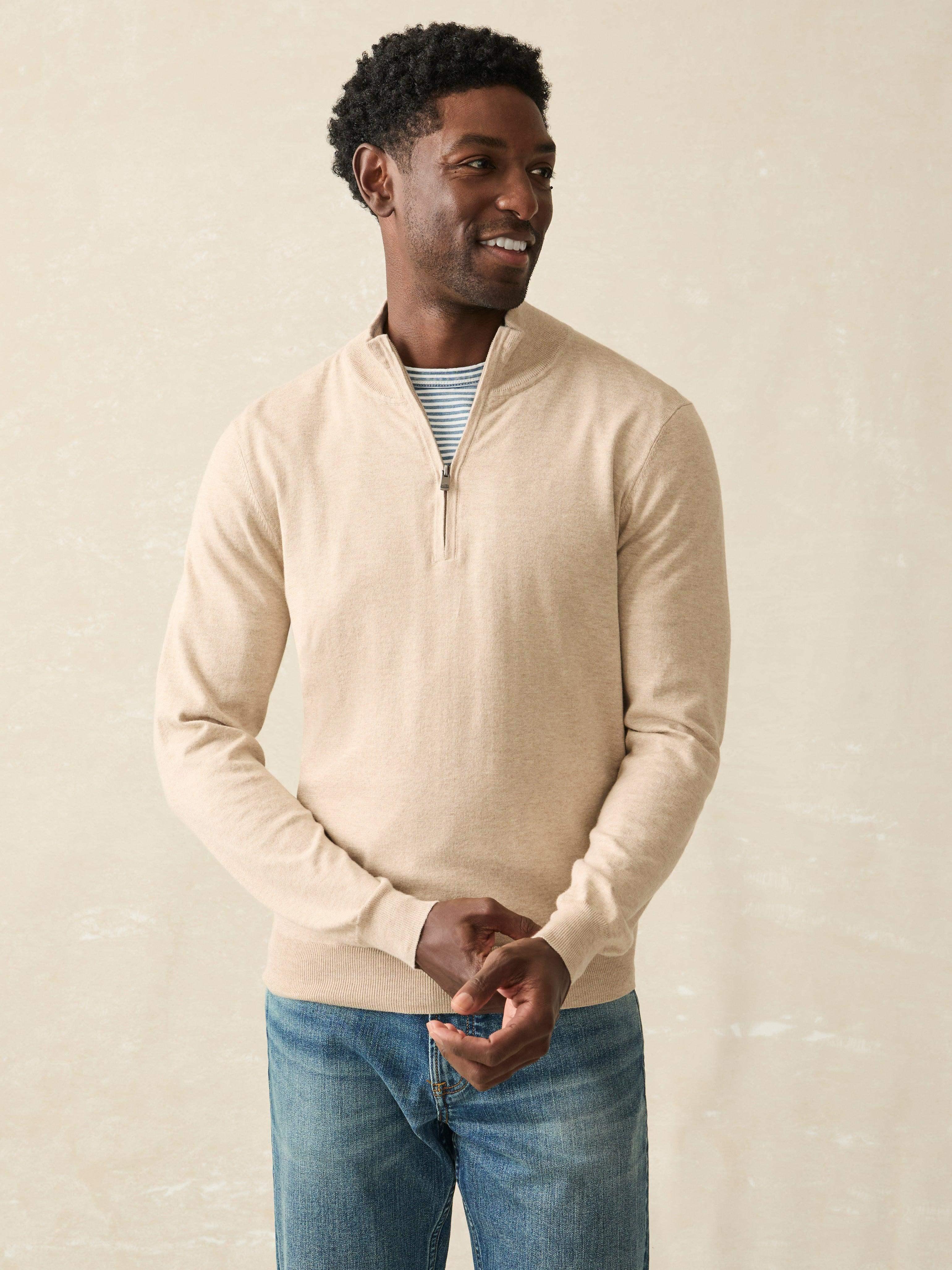 Movement™ Quarter Zip Sweater - Soft Dune Heather