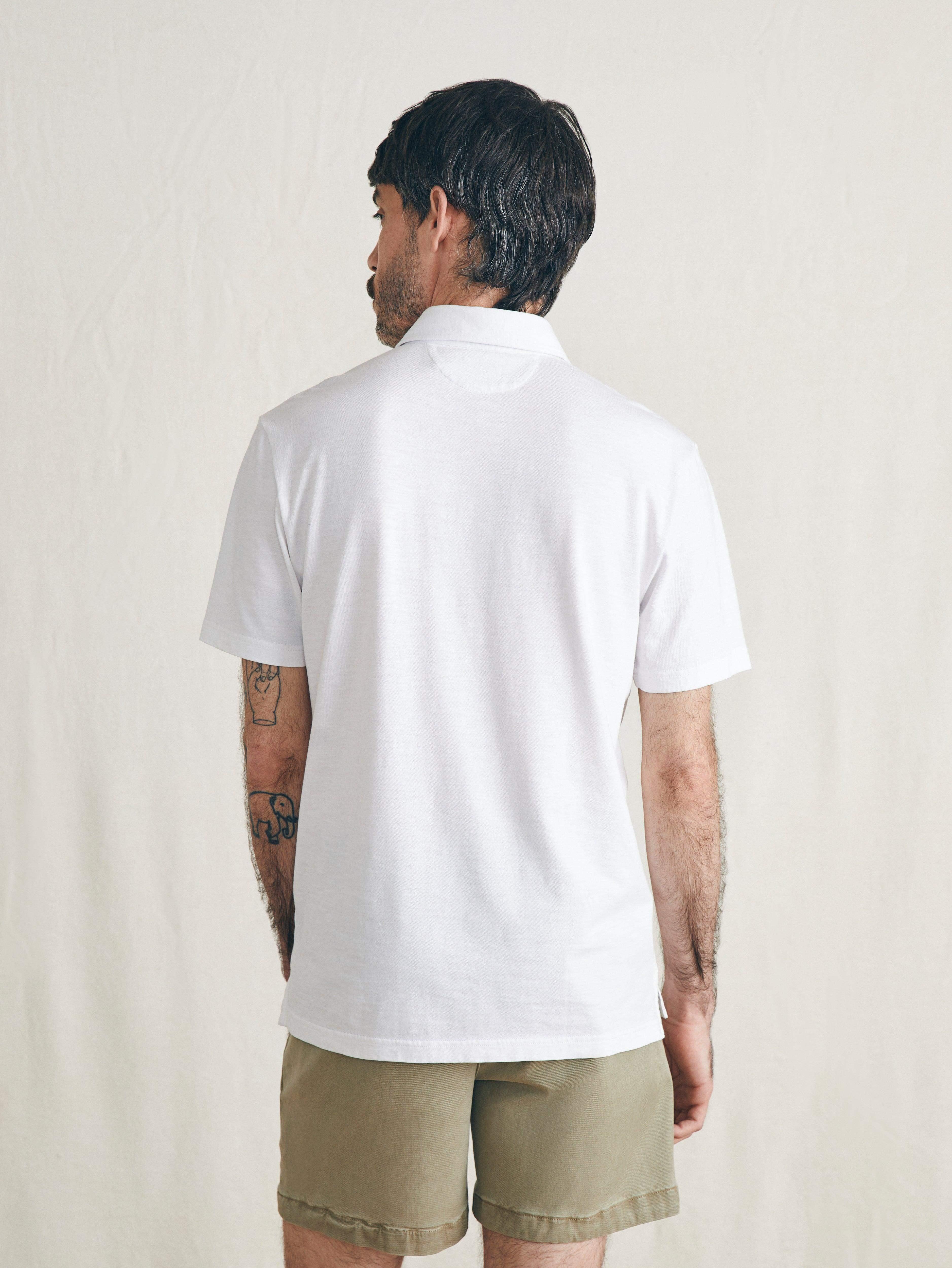 Sunwashed T-Shirt Polo - White Surf Stripe