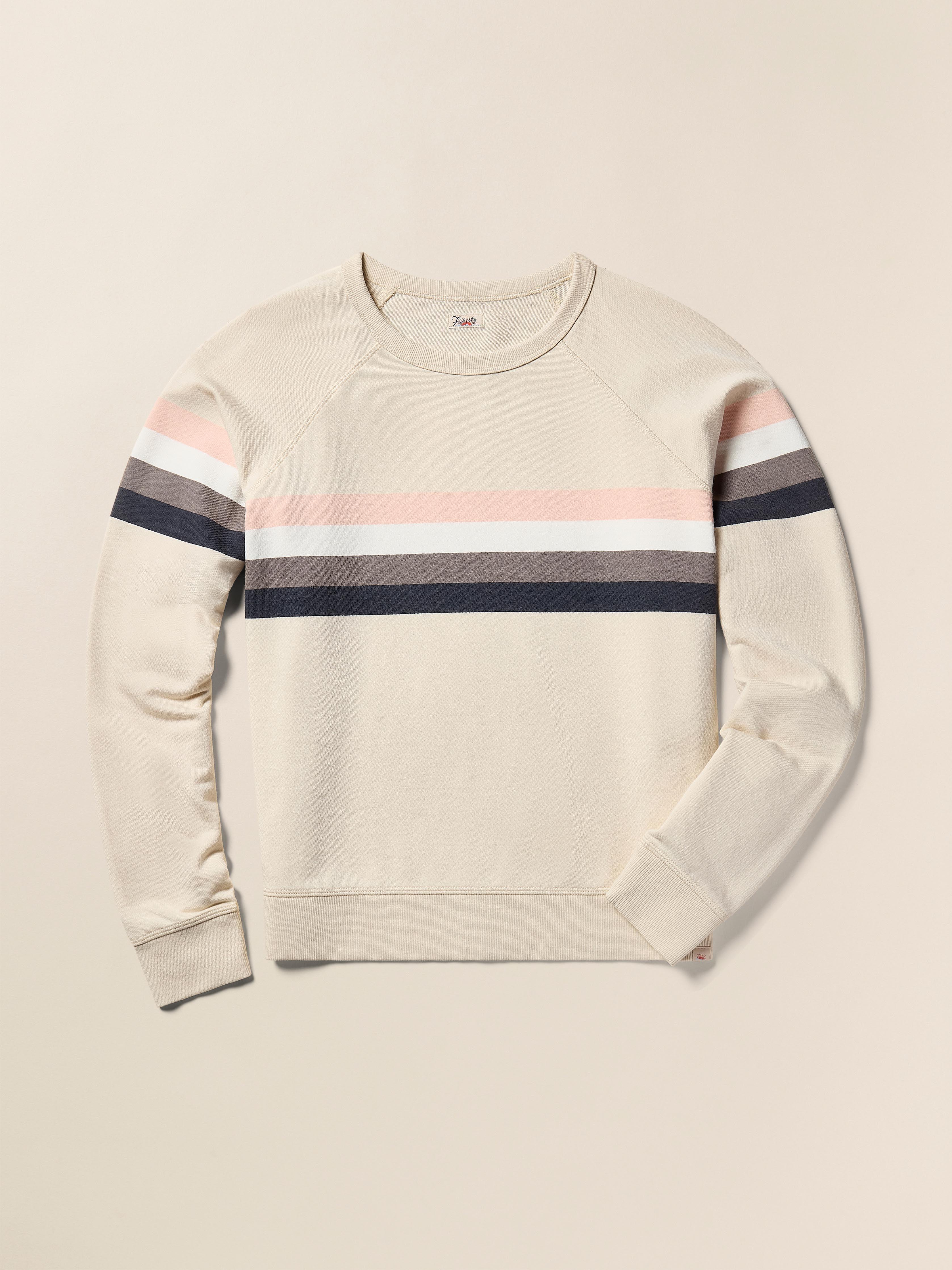 Coastal Cloud Cotton Crew - Sandbar Stripe