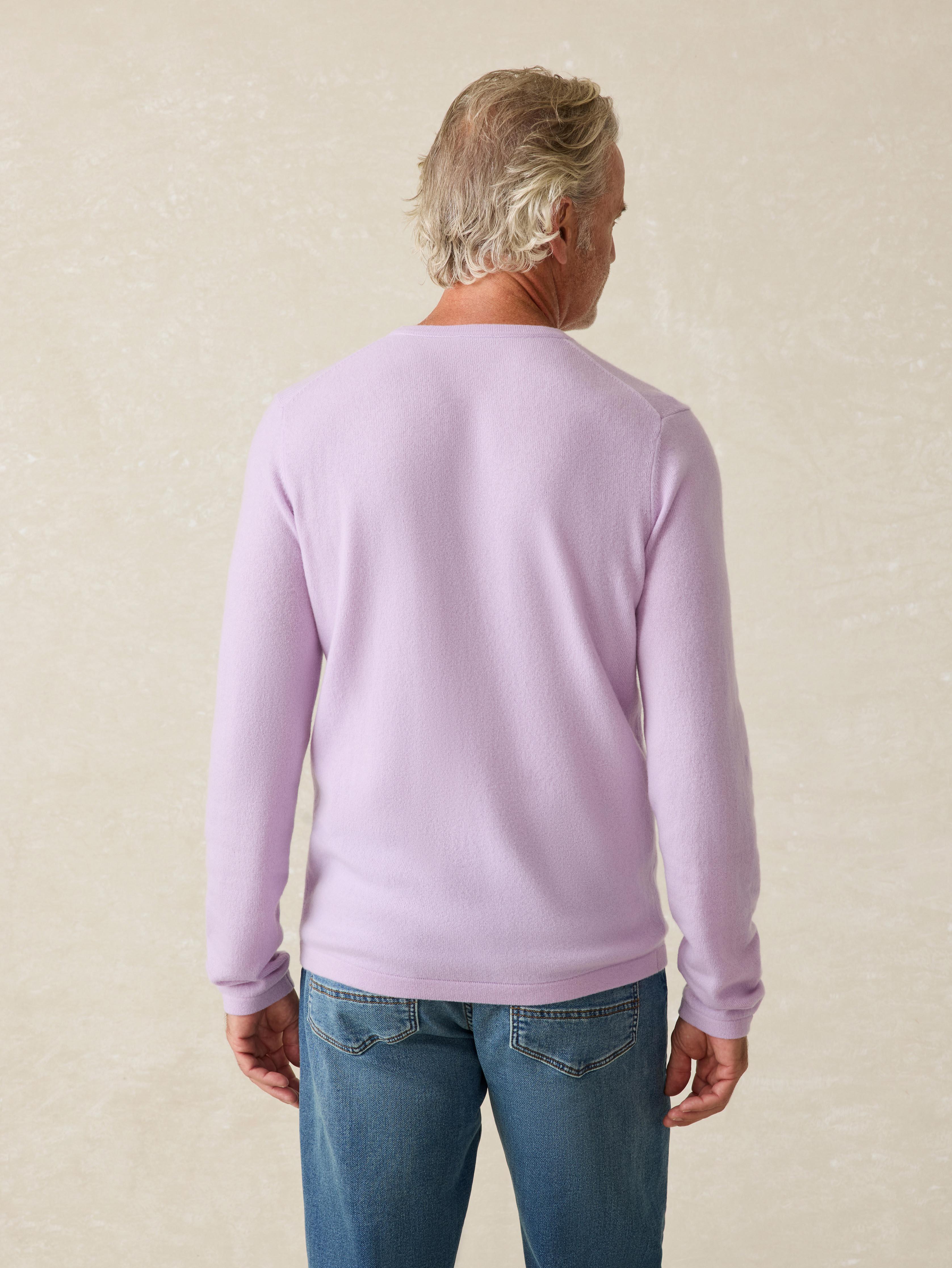 Tropical Cashmere Crewneck Sweater - Coastal Lavender