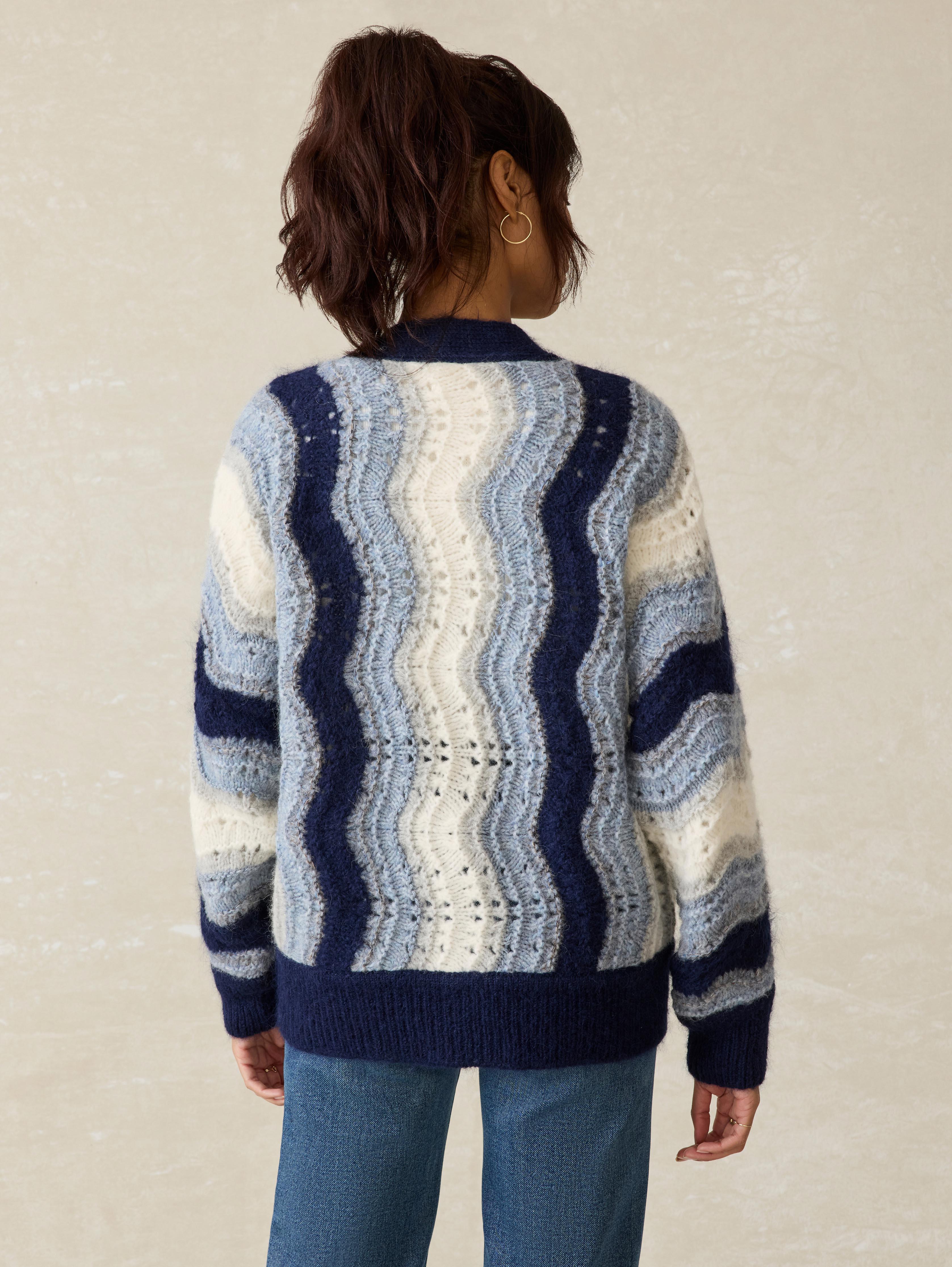 Freeride Cardigan - Indigo Waves