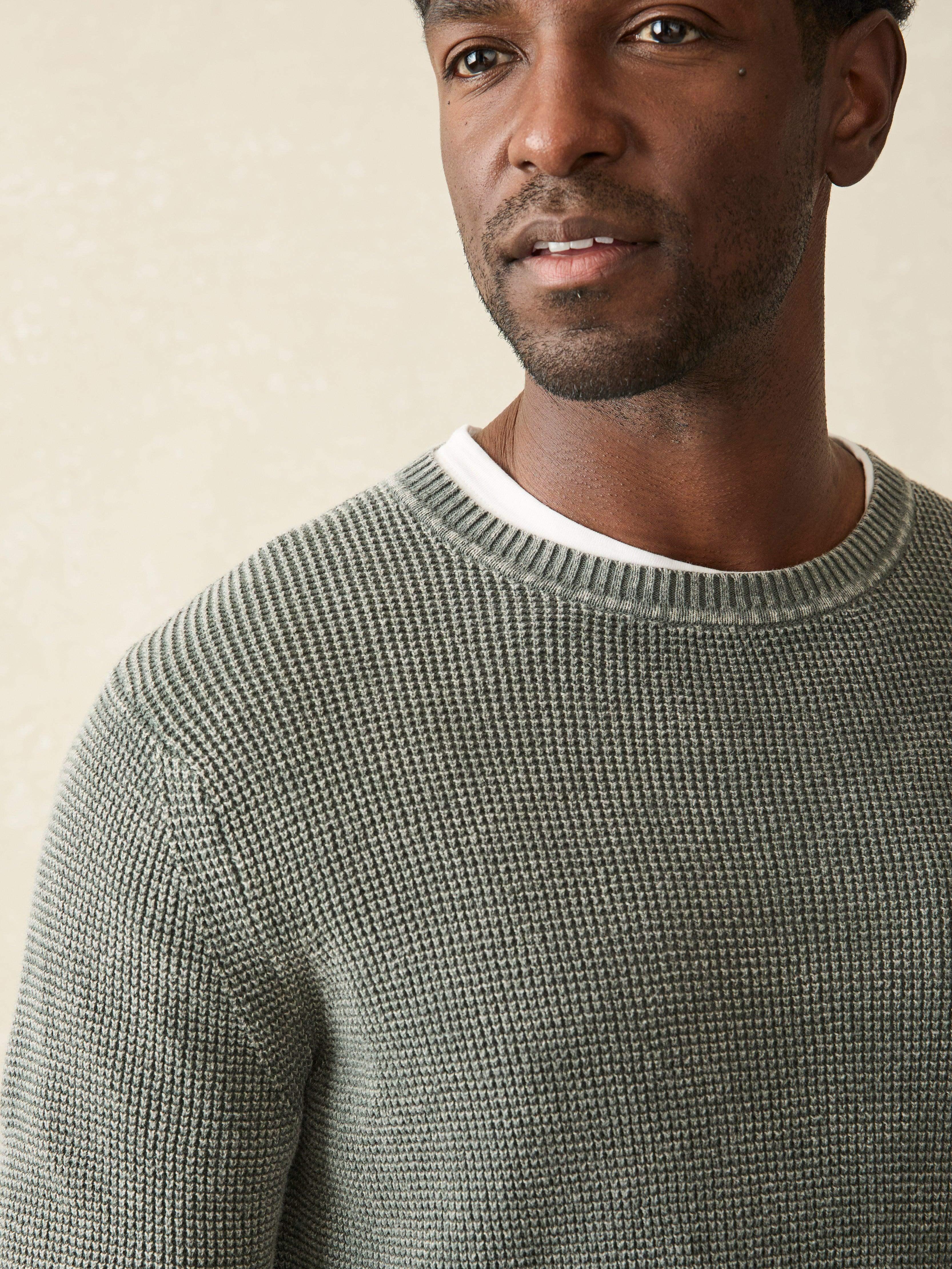 Sunwashed Crewneck Sweater - Mountain Olive